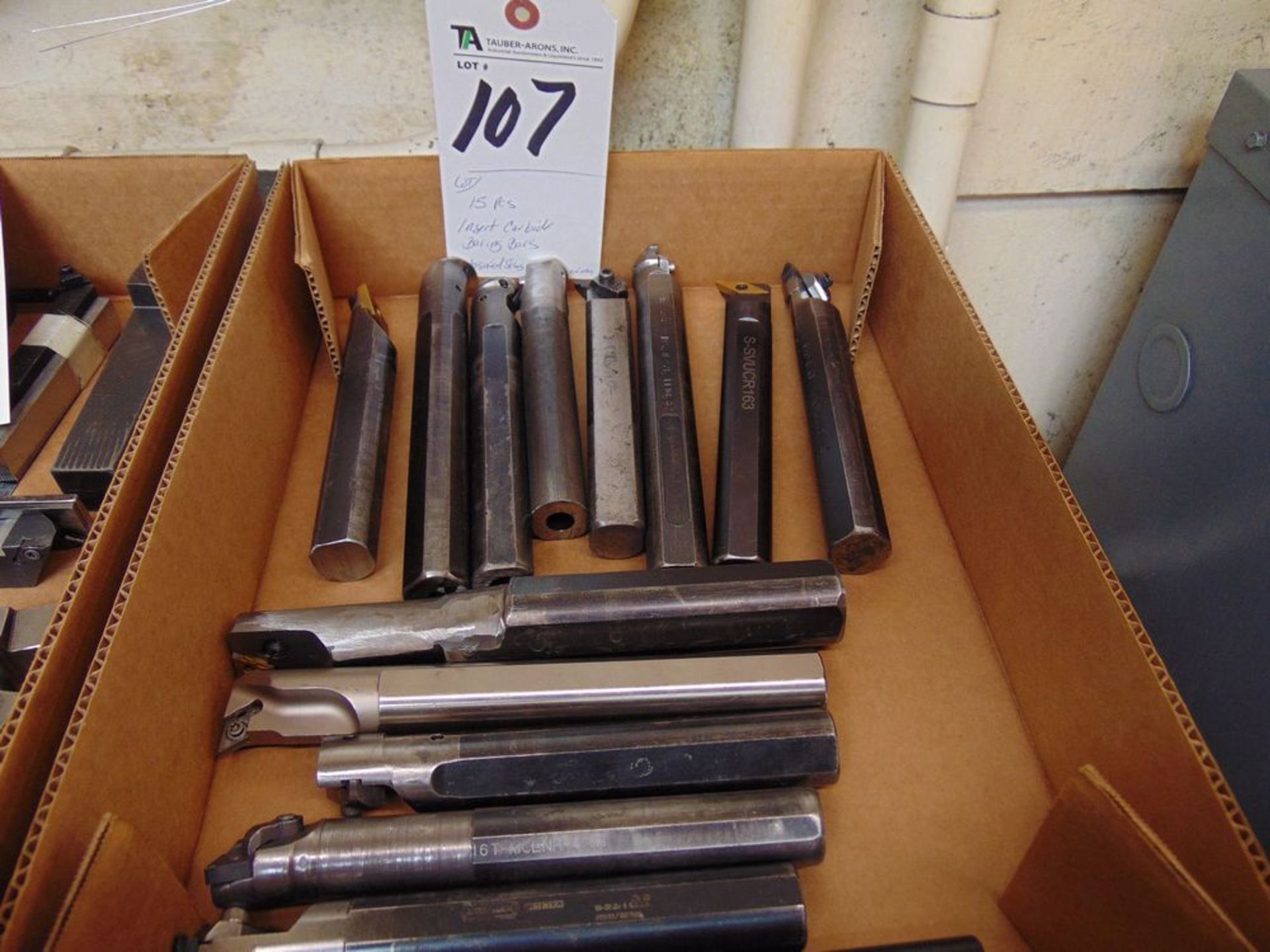 (Lot) (15) Insert Carbide Boring Bars, 1 1/8'' & 1 1/2'' and Other Sizes