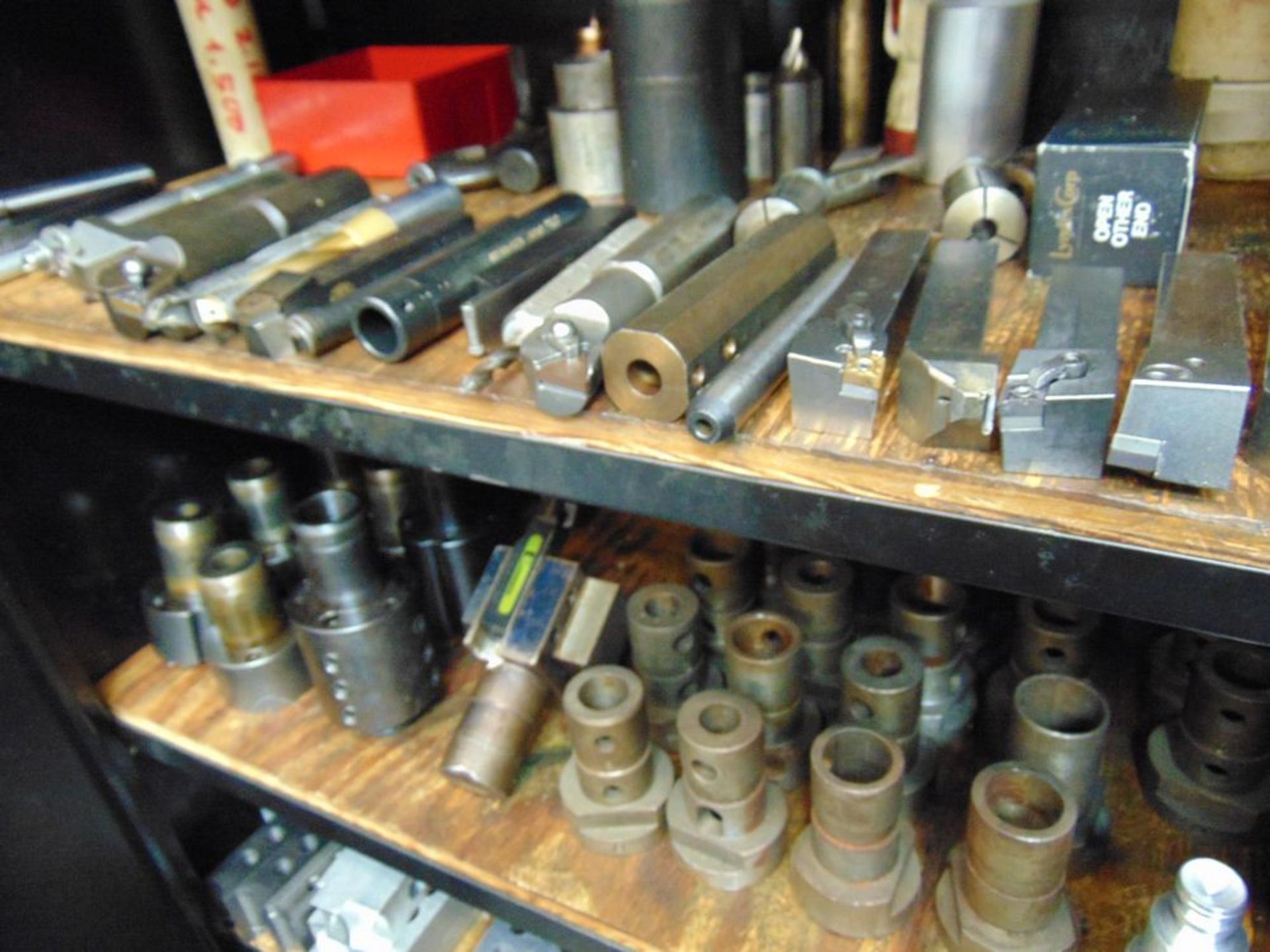 (Lot) Assorted Lathe Tooling, Boring Bars, Insert Tool Holders, Soft & Hard Jaws w/ Cabinet - Image 2 of 2