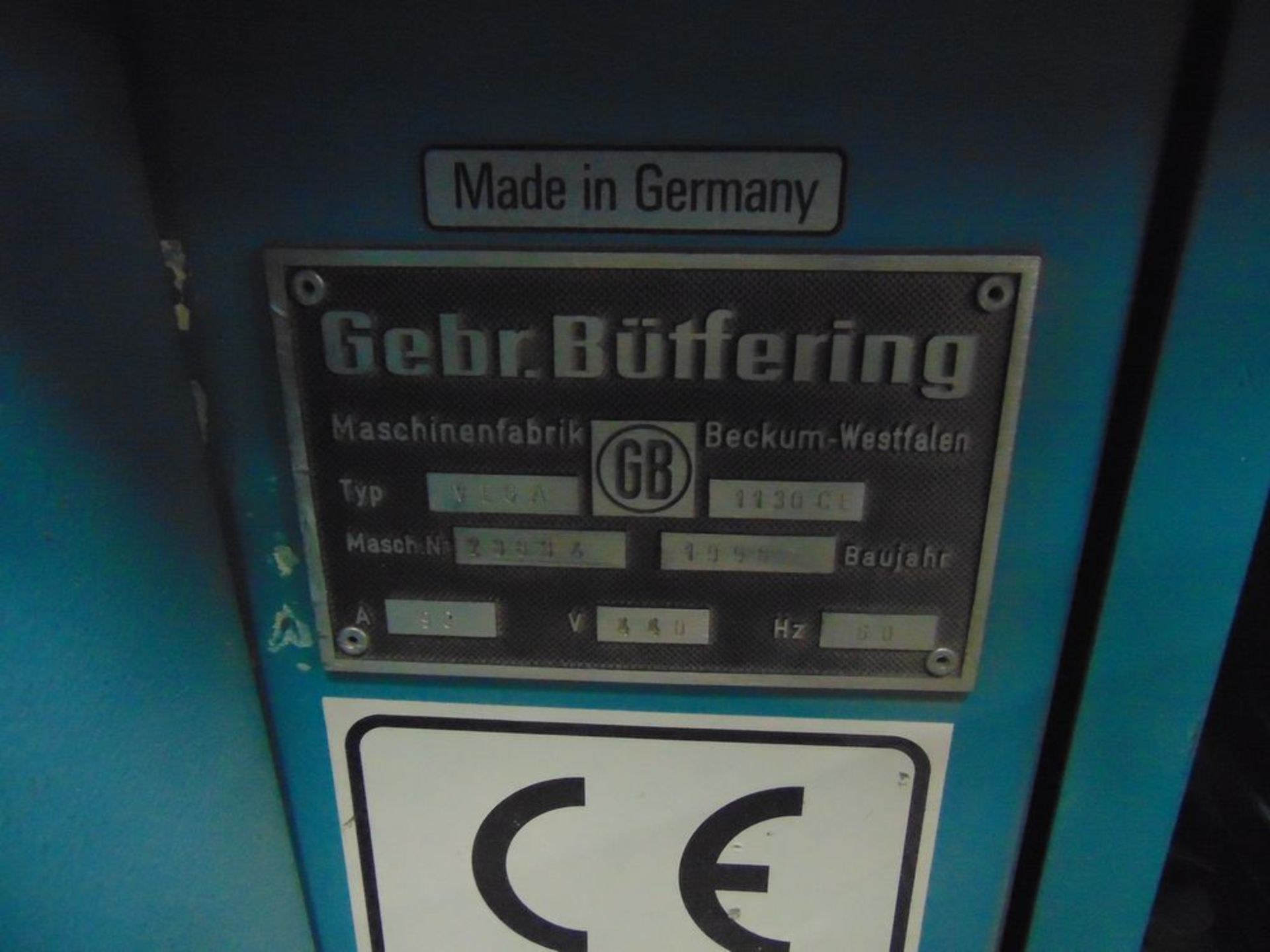 (1996) Buffering mod. Vega 1130CE, 54'' Single Drum Wide Belt Sander w/ Schleicher Controls; S/N - Image 5 of 5