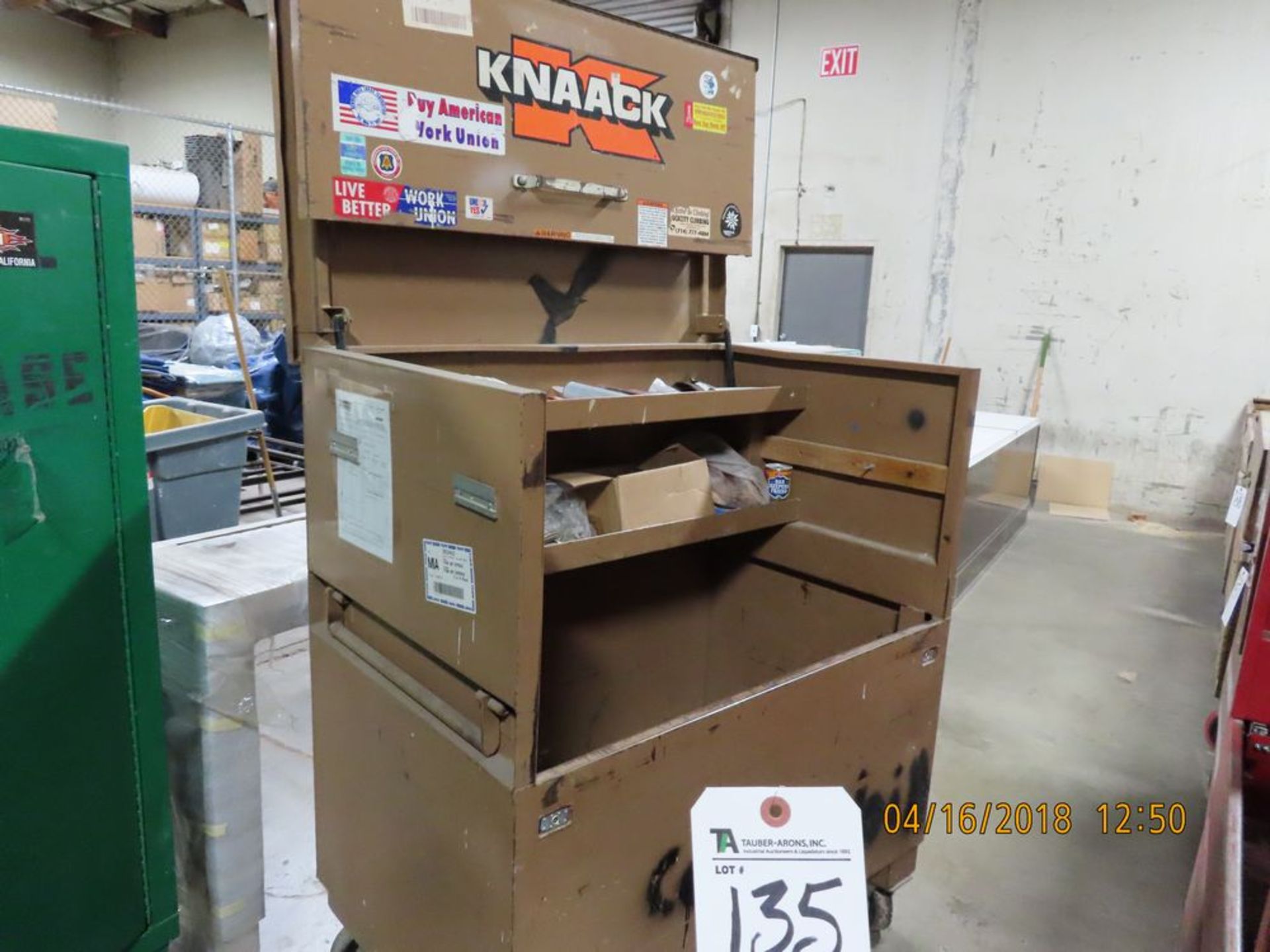 (Lot) Knaack Jobmaster 79 Portable Storage Chest w/ Misc. Contents