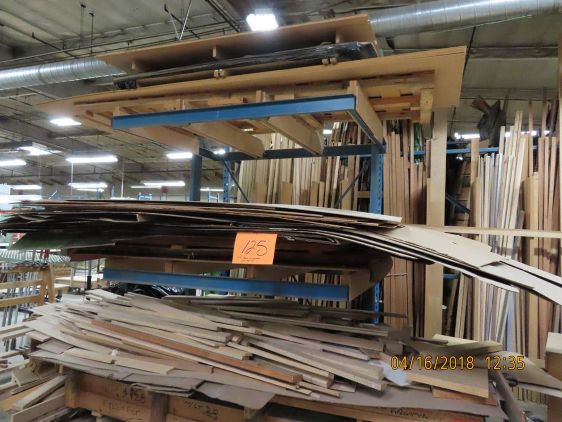 (Lot) Plywood, Veneer & Misc. Wood w/ Rack