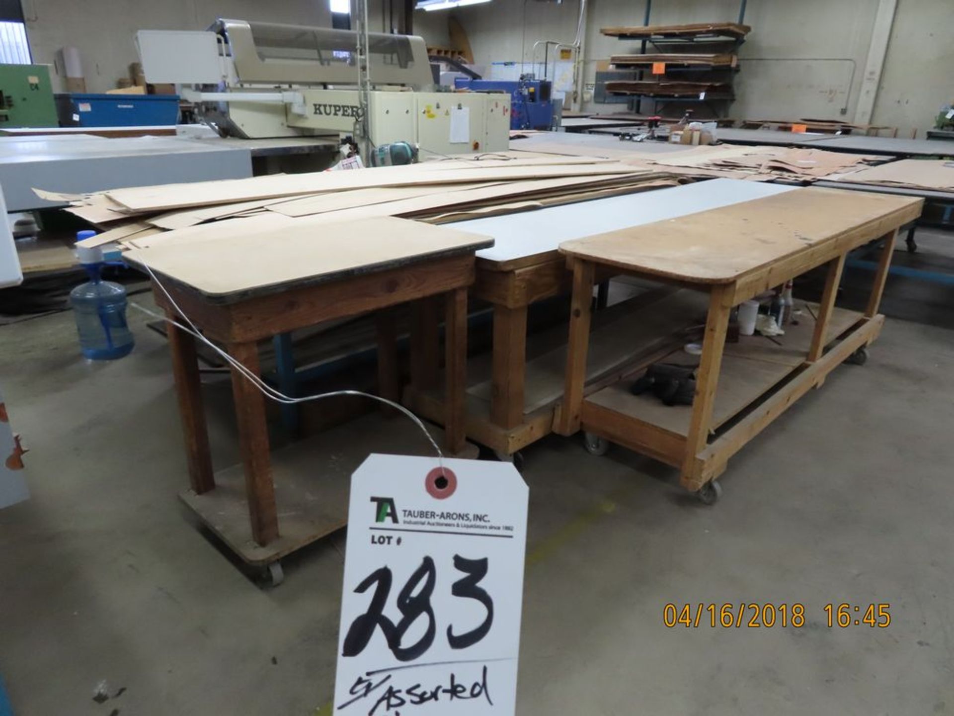 (Lot) Assorted Size Wood Work Tables