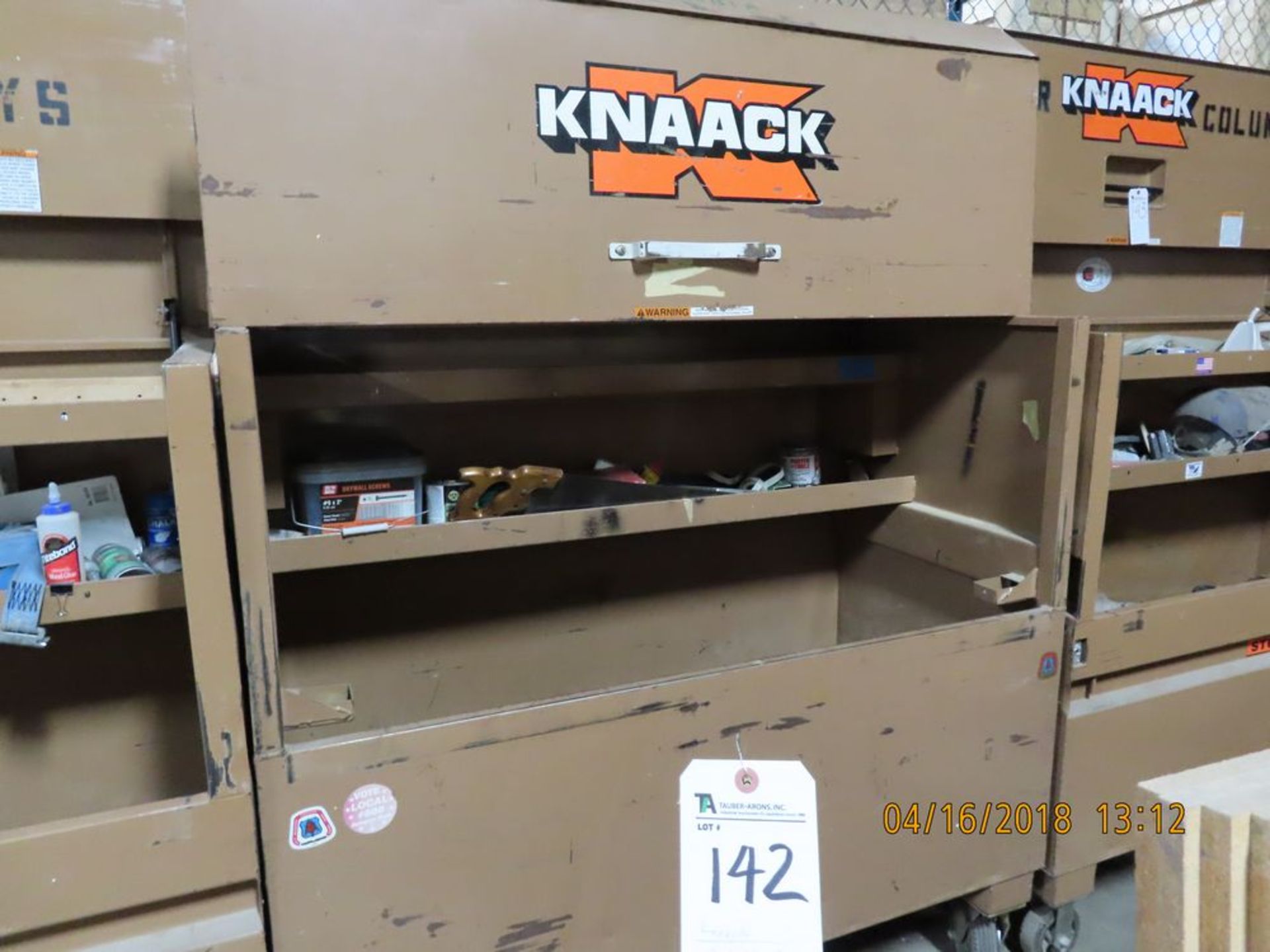 (Lot) Knaack Portable Storage Chest w/ Misc. Contents