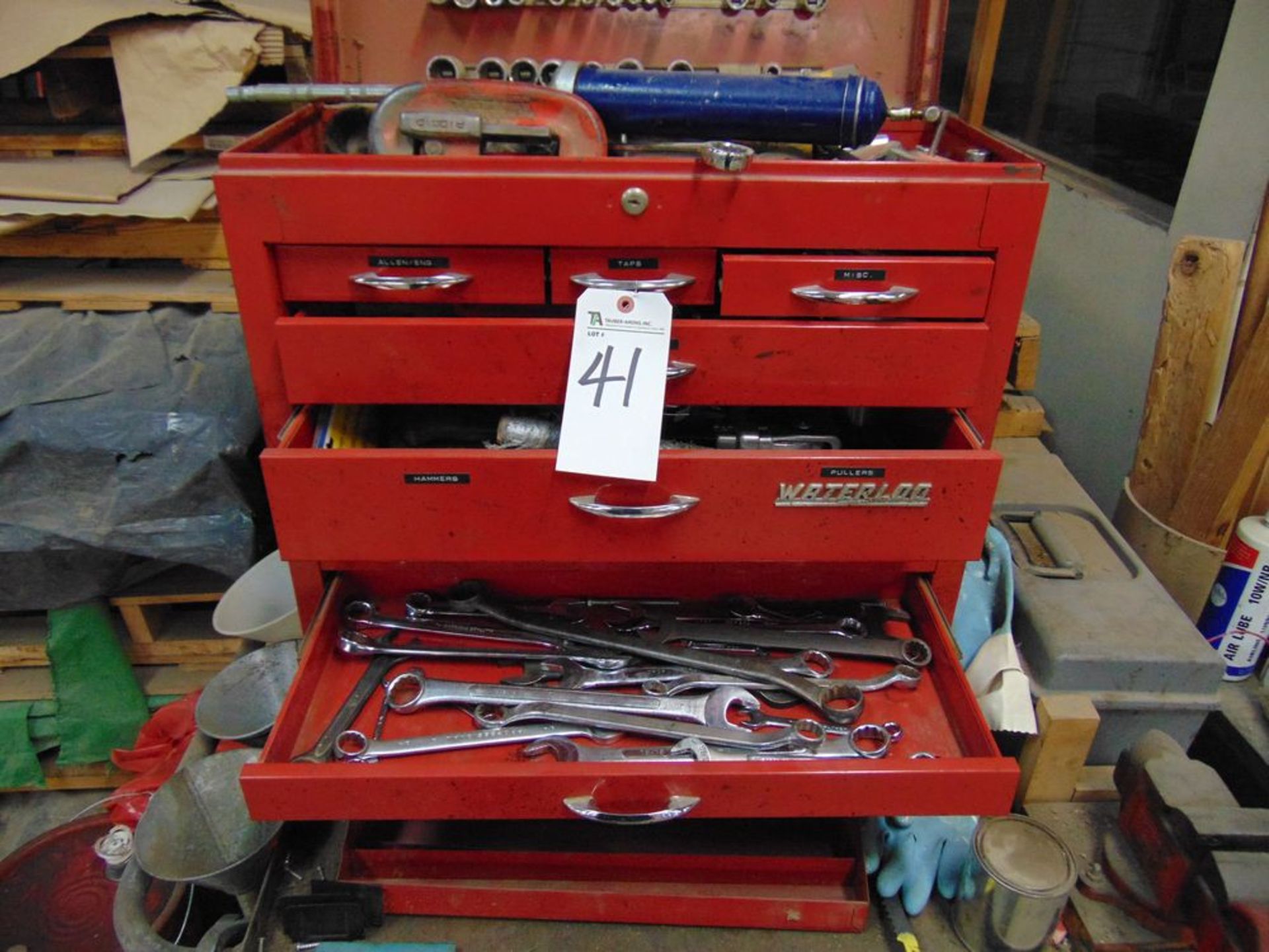 (Lot) Waterloo Tool Box w/ Tools & Cart