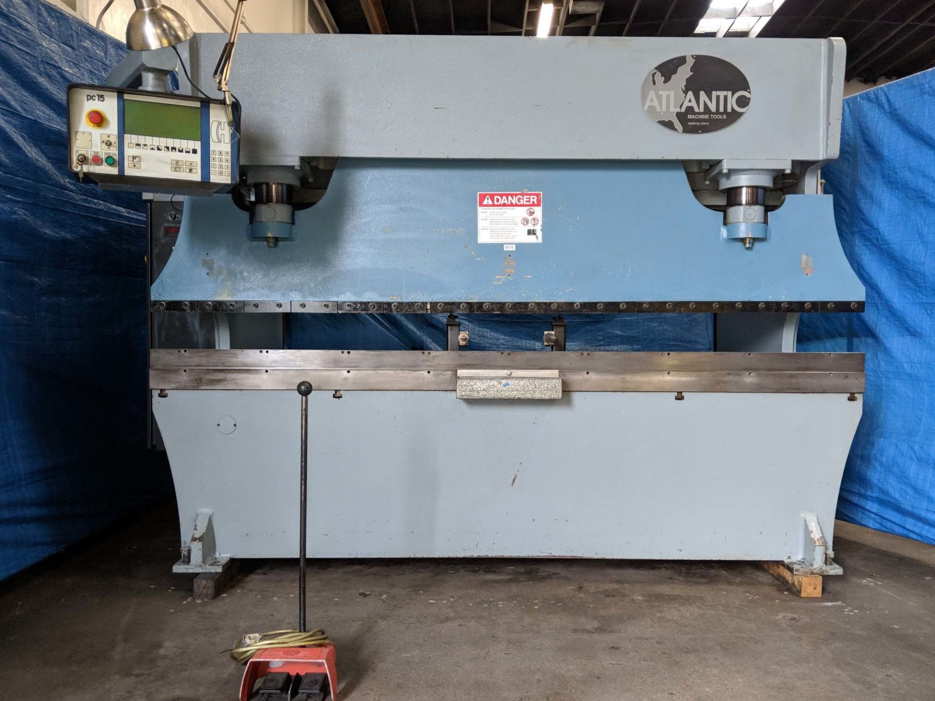 Atlantic CNC 3 Axis Hydraulic Press Brake 135 Ton x 10'. LOADING FEE FOR THIS LOT: $950