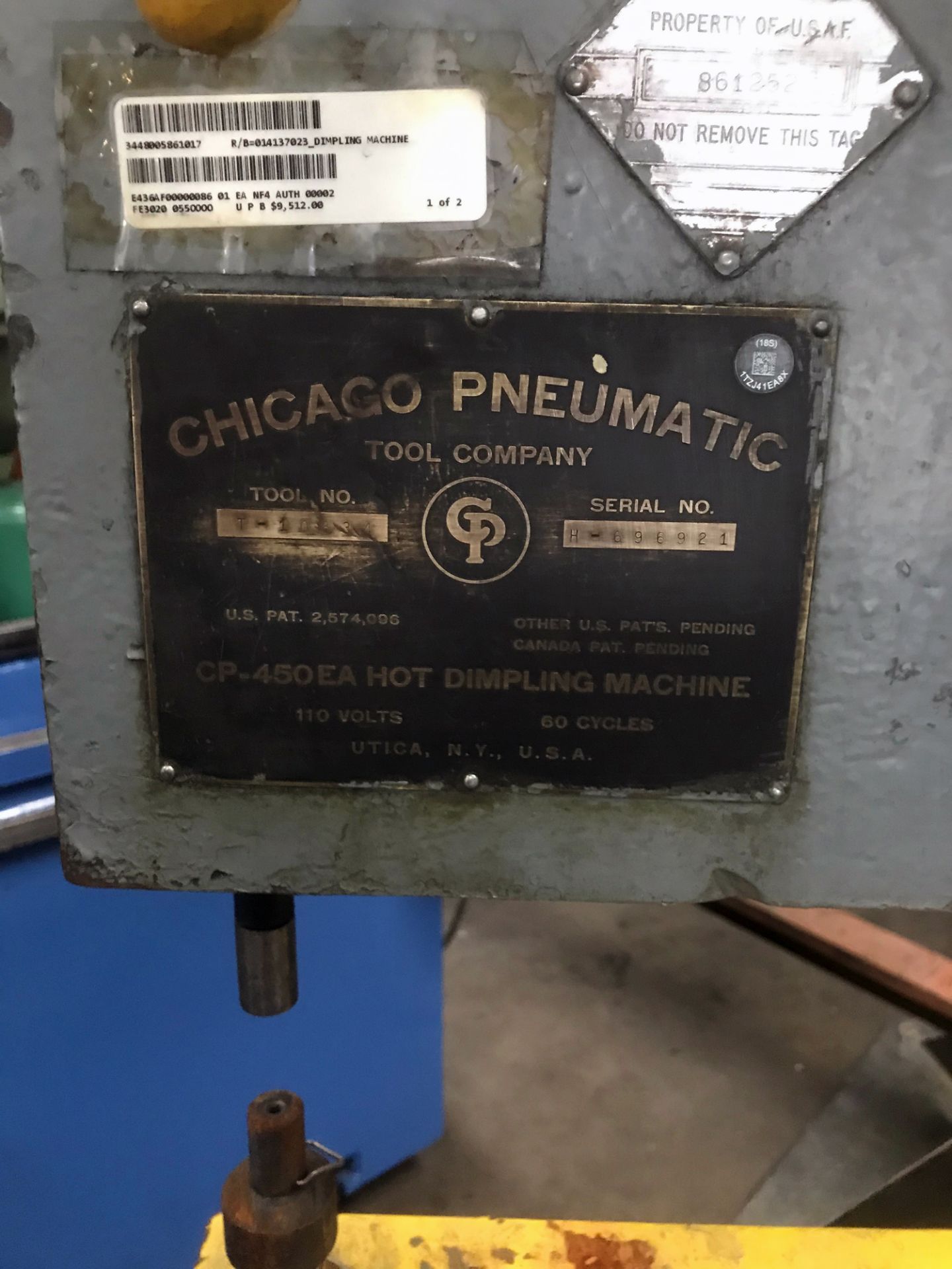 Chicago Pneumatic Hot Dimpling Machine 24,000 Lbs. x 36'' x 800 Degrees. - Image 7 of 7