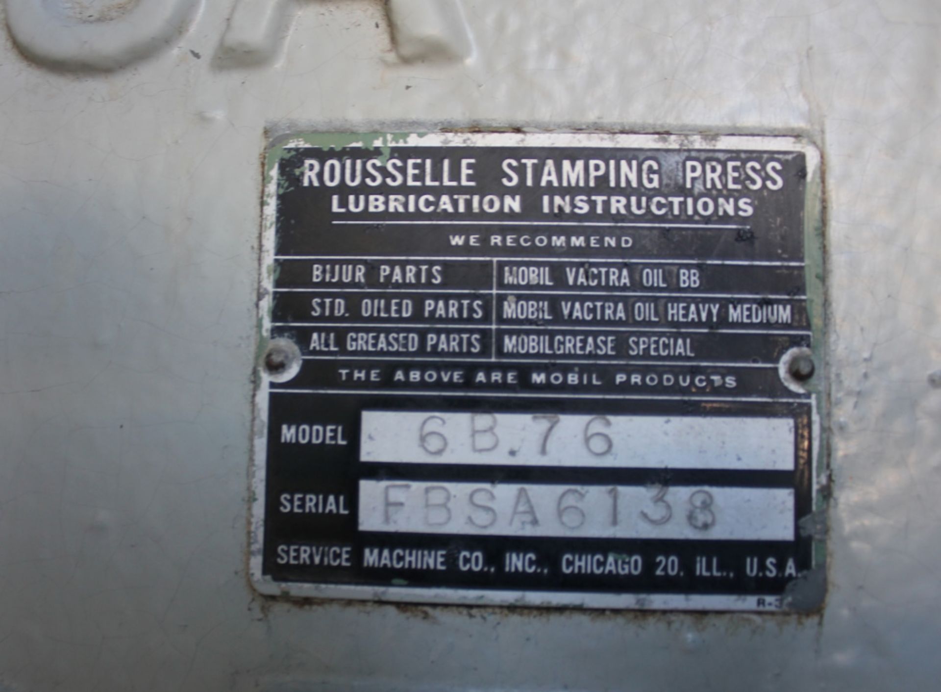 Rousselle Gap Frame Straight Side Double Crank Press 60 Ton x 76'' x 18'' - Image 10 of 10