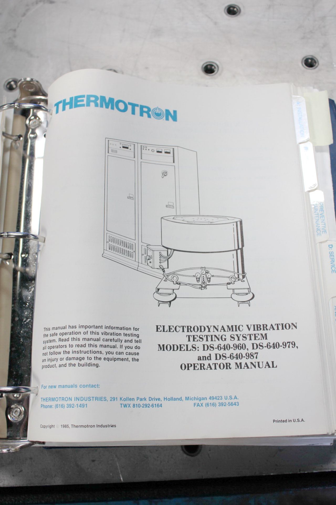 Thermotron Electrodynamic Vibration Testing System 4,500 Force Pounds- 5- 2,000 HZ - Image 20 of 21