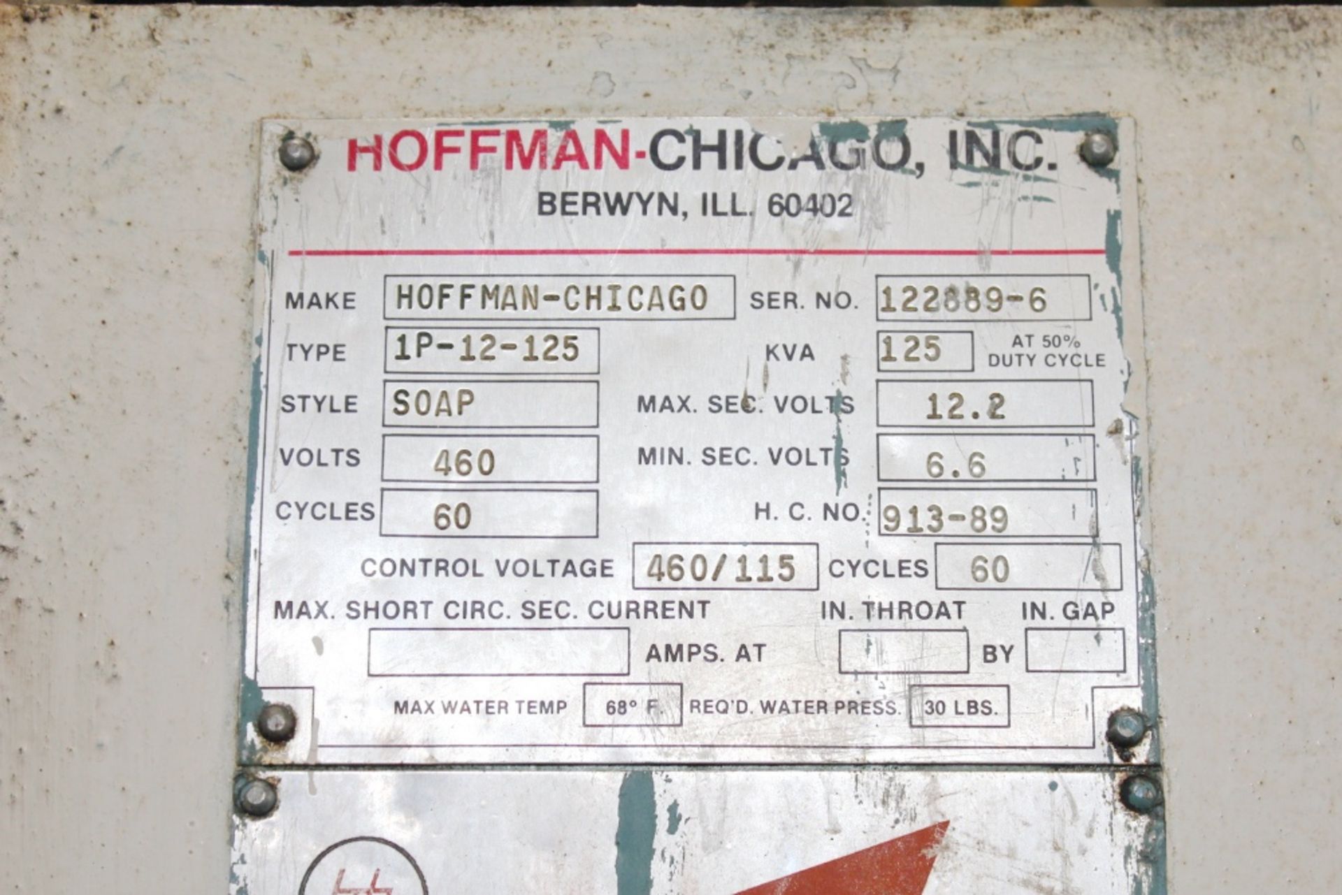 Hoffman Press Type Spot Welder 125 KVA x 14''. LOADING FEE FOR THIS LOT: $150 - Image 18 of 18