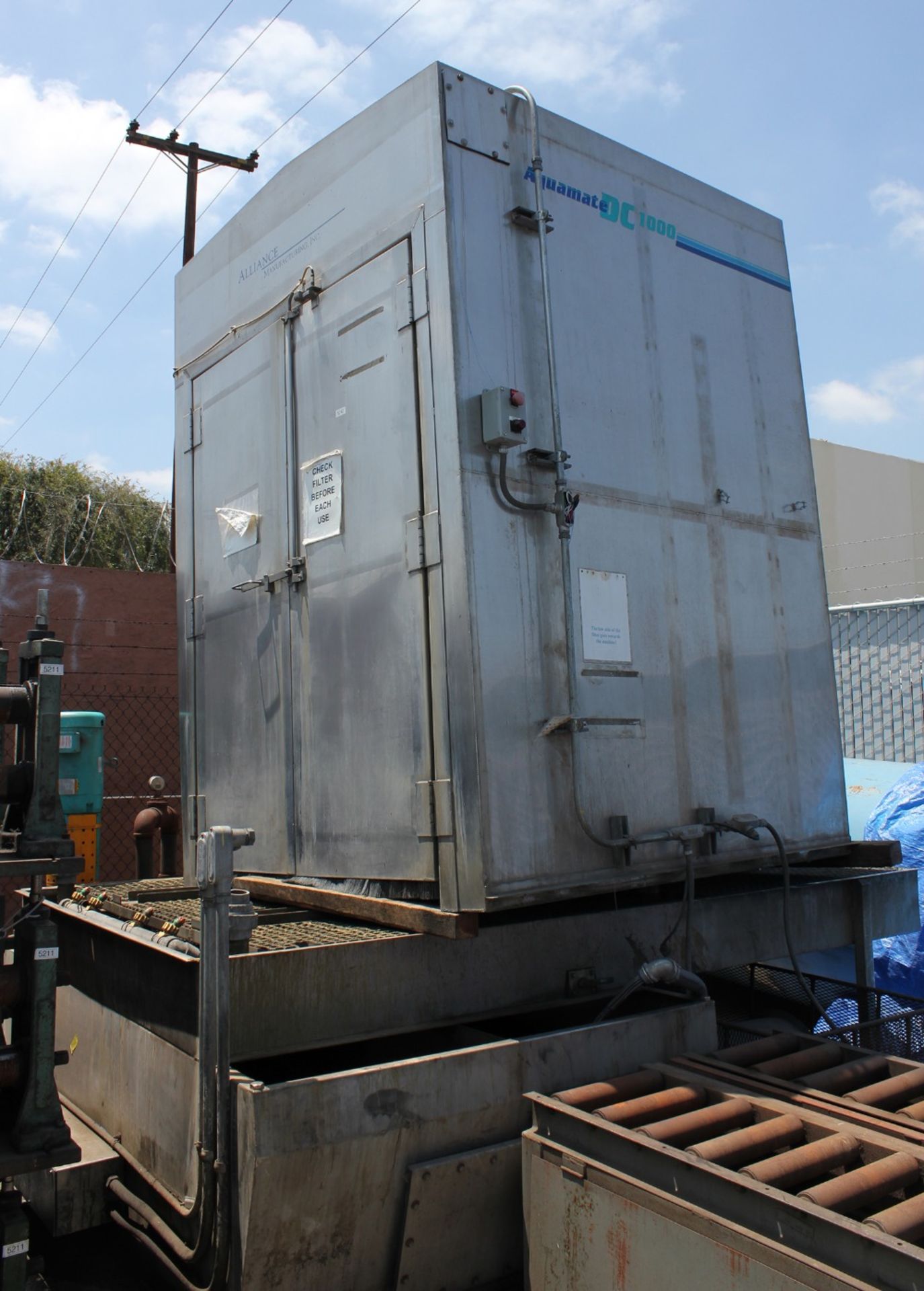 Alliance Aquamaster S.S. Heated Parts Washer 60'' x 60'' x 78''. LOADING FEE FOR THIS LOT: $800