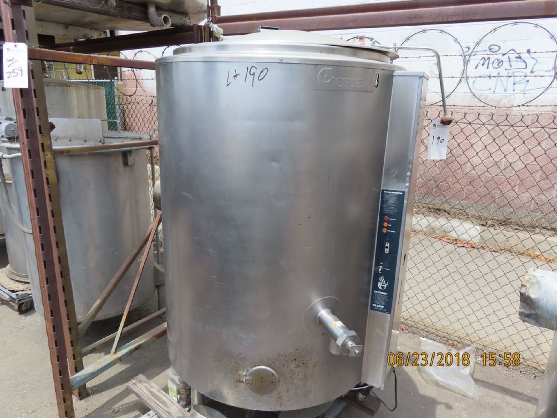 (2011) Groen mod. AH/IE-100, 100 Gal. Gas-Fired, Self-Contained Kettle