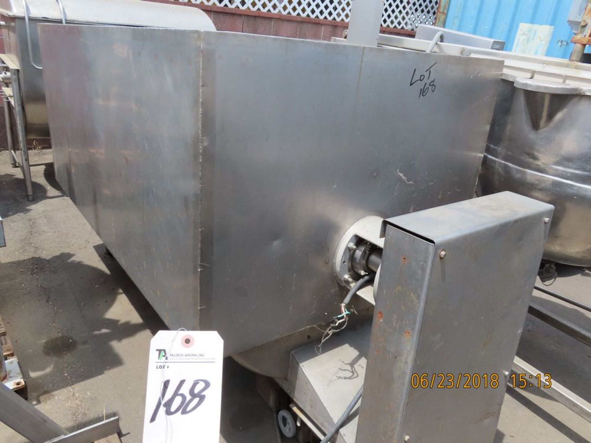 Approx. 400 Gal. Cap. S.S. Horizontal Paddle Mixer w/ 3'' Discharge, 7'L x 3 1/2'W x 3 1/2'D