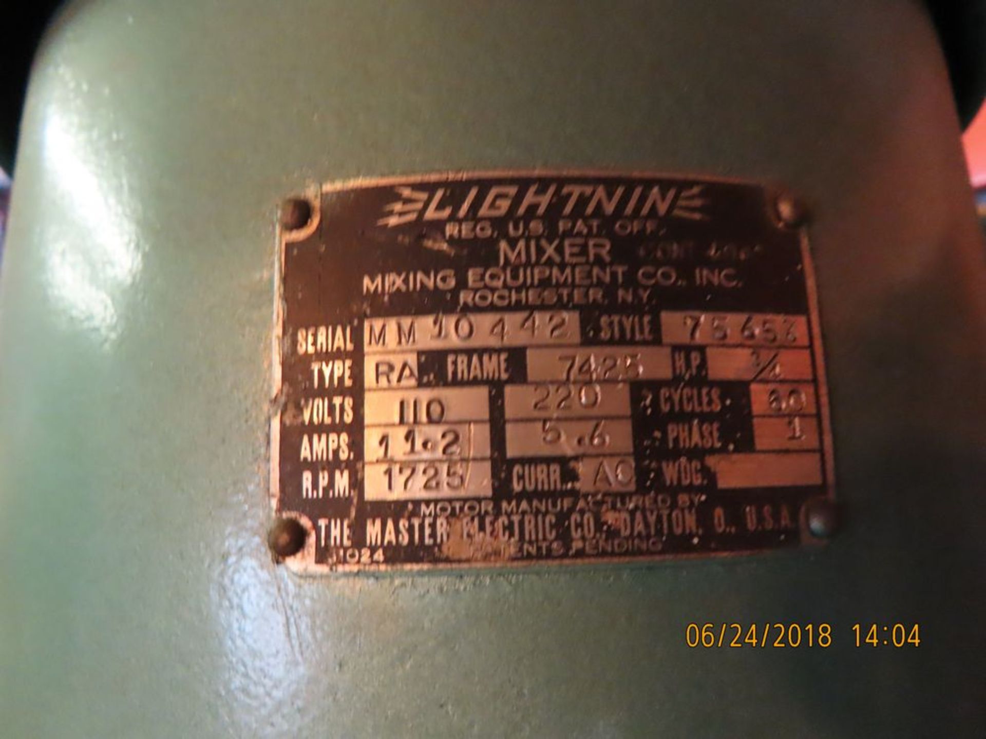 S.S. 60 Gal. Mixing Tank w/ Lightnin Mixers on Base - Image 2 of 2