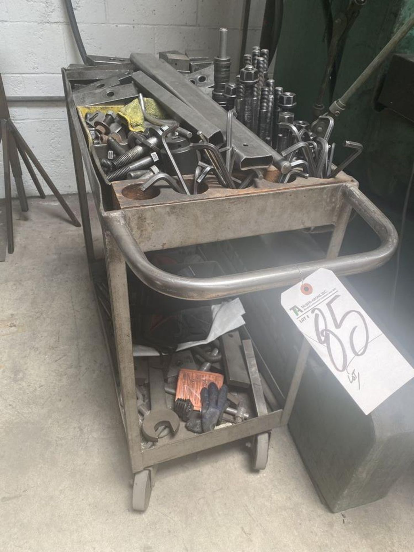 (Lot) Bolts & Hold Downs & Allen Wrenches w/ Cart