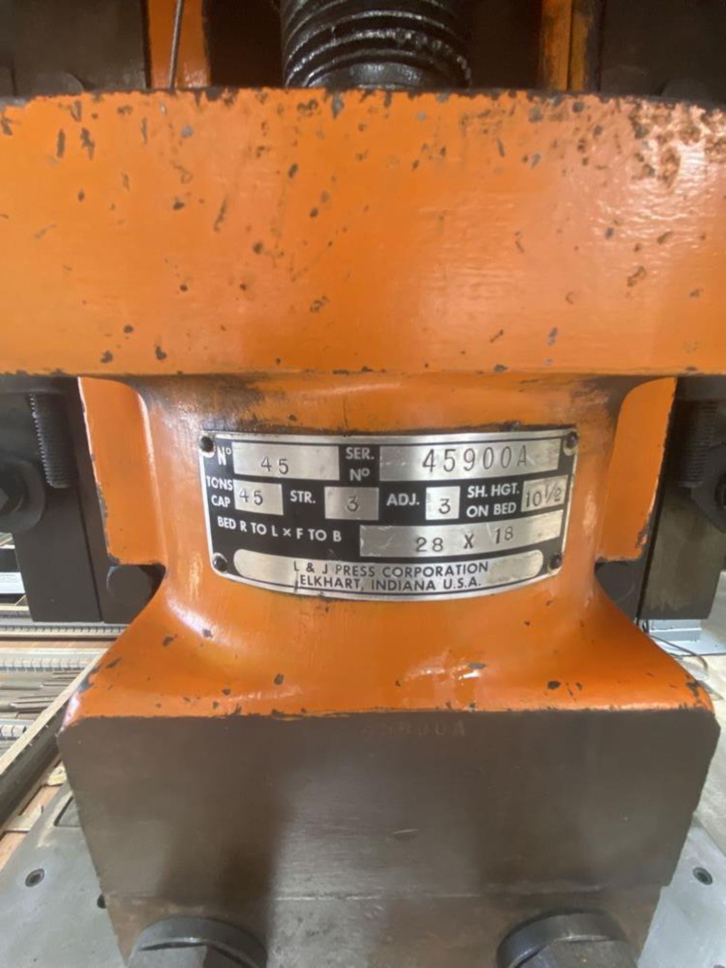 L&J No. 45, 45-Ton OBI Punch Press w/ 3'' Stroke, - Image 3 of 3