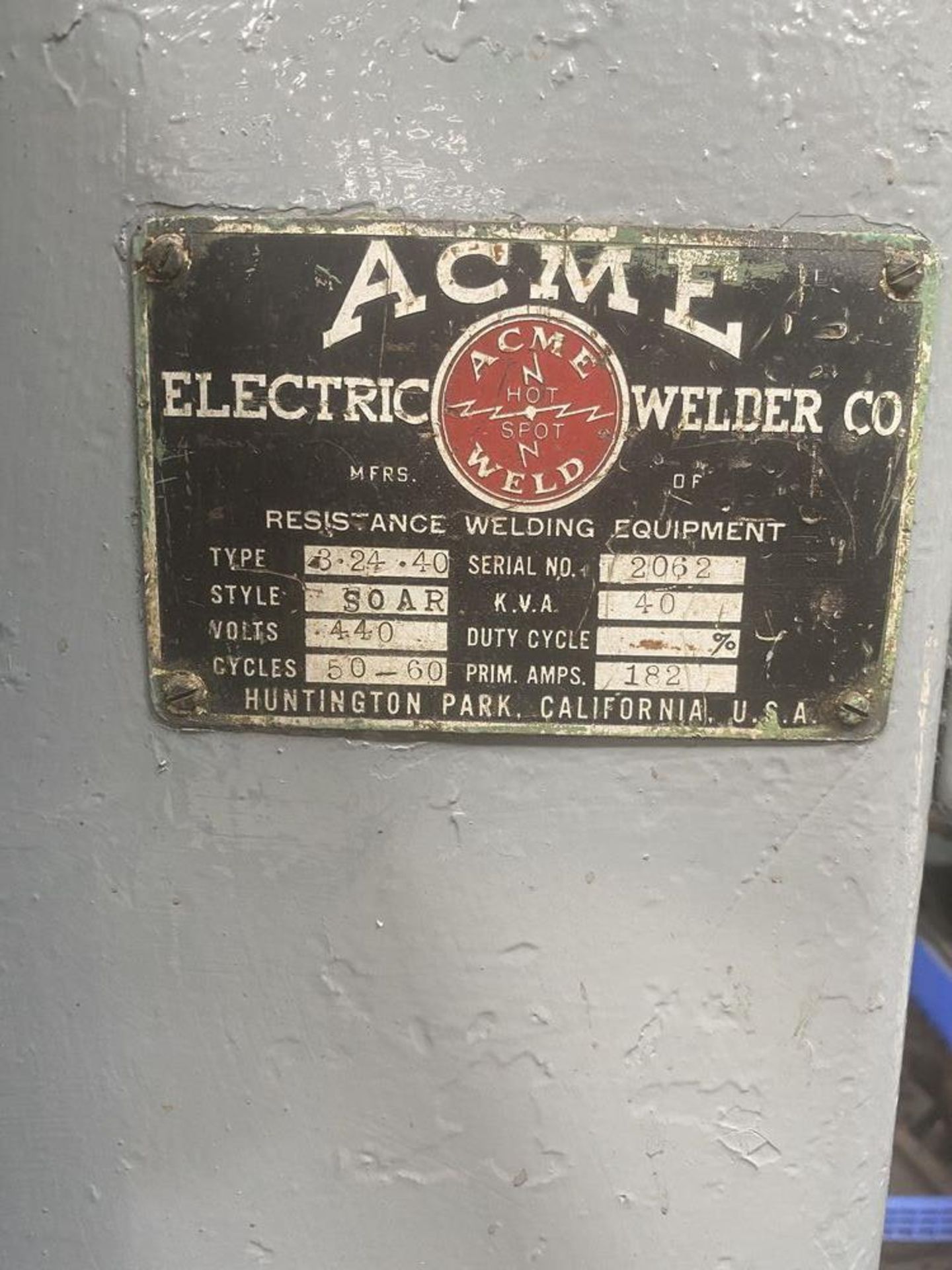 ACME Type 3-24-40 KVA Spot Welder - Image 3 of 3