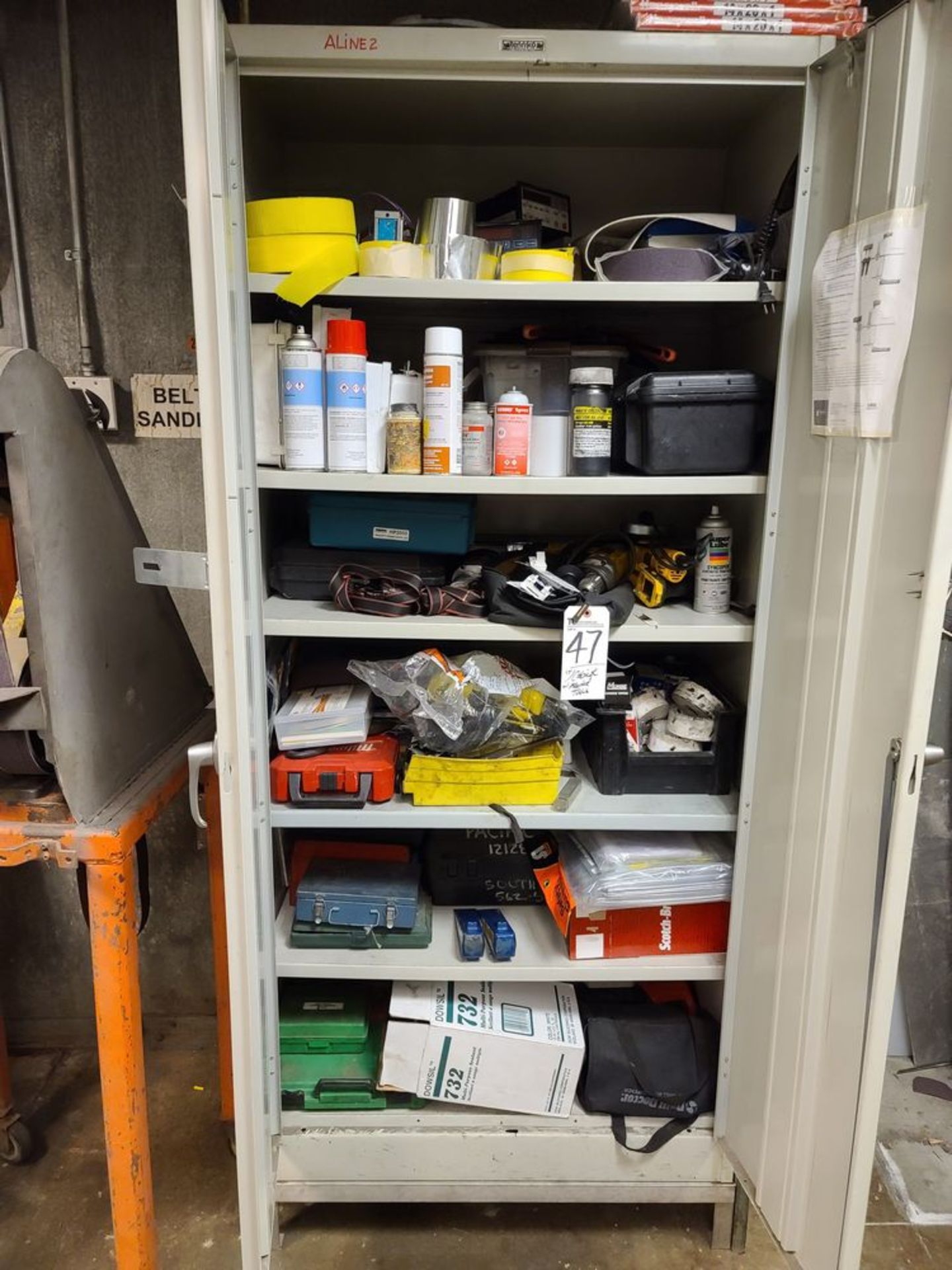 (Lot) Cabinet w/ Assorted Tools