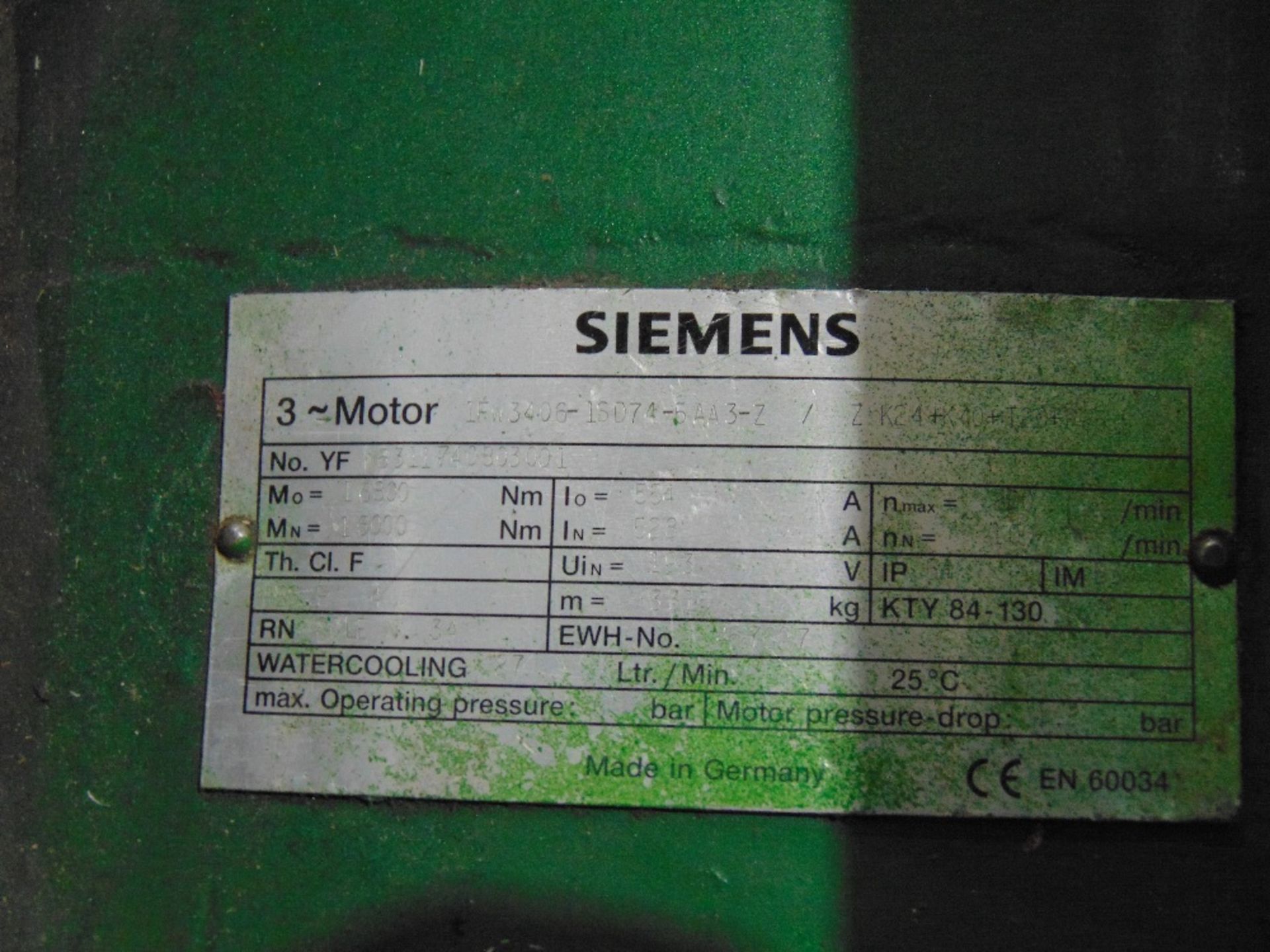 Siemens Watercooling Motor, 200hp - Image 2 of 2