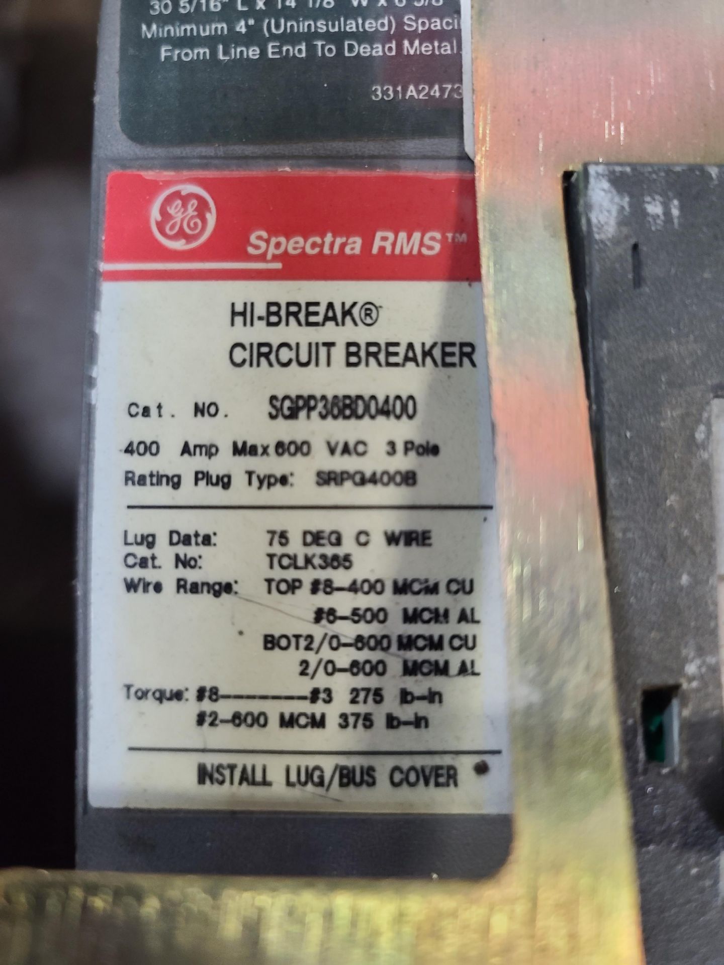 GE 400 Amp, Cat SGPP36BD0400 "U" - Image 2 of 2