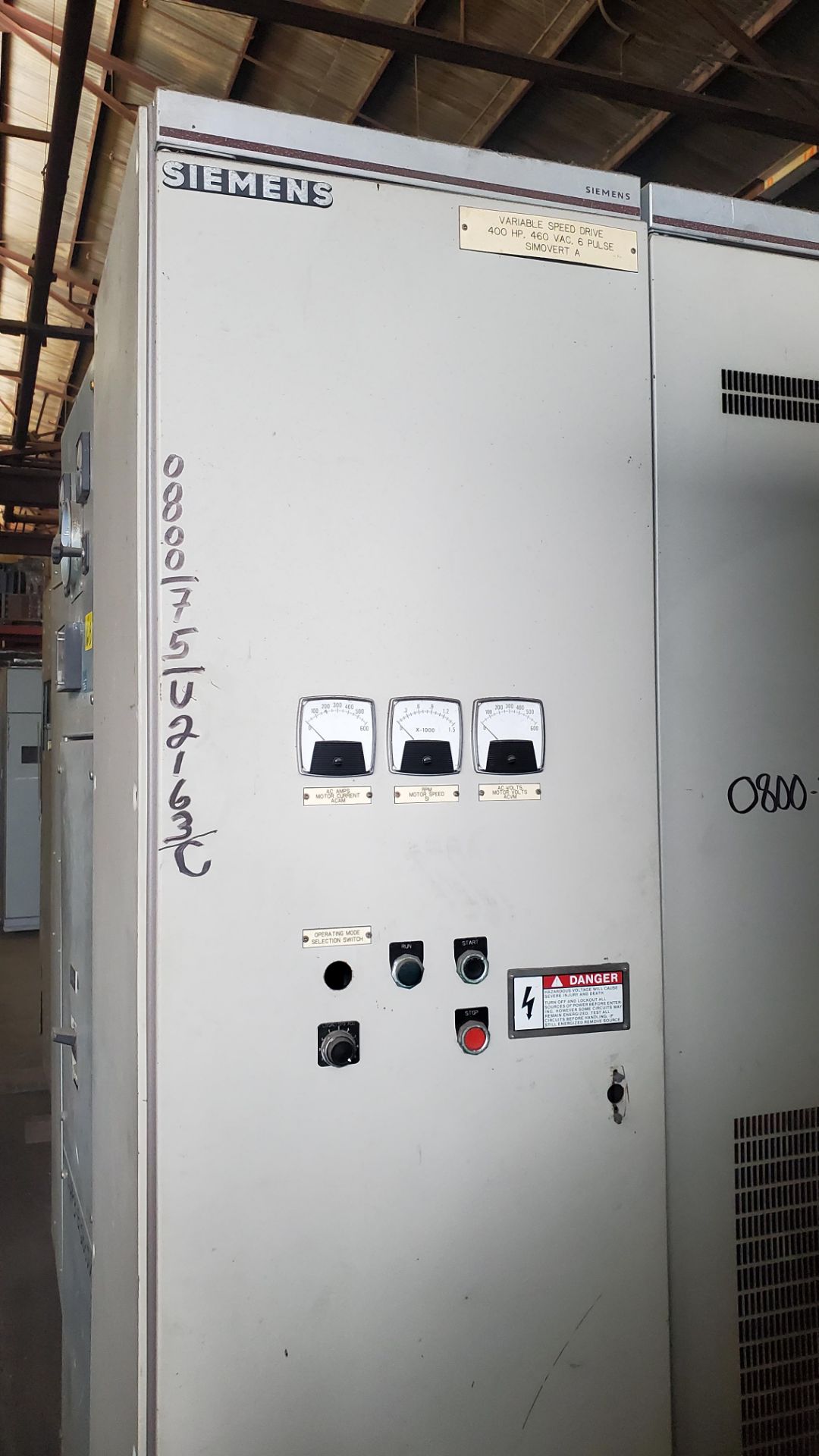 (Lot) Siemens Variable Speed Drive 400hp 460 Vac 6 Pulse, Simovert A (LOADING FEES: $100) - Image 2 of 5