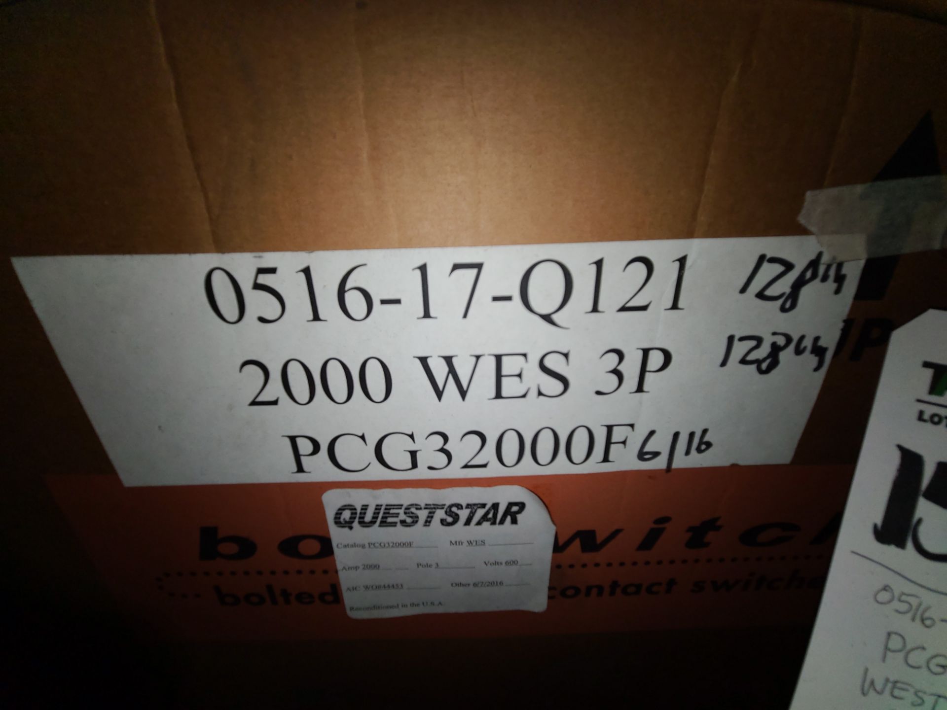 West Circuit Breaker mod. PCG3200 0516-17-Q121 (Reconditioned) (LOADING FEES: $15) - Image 3 of 3