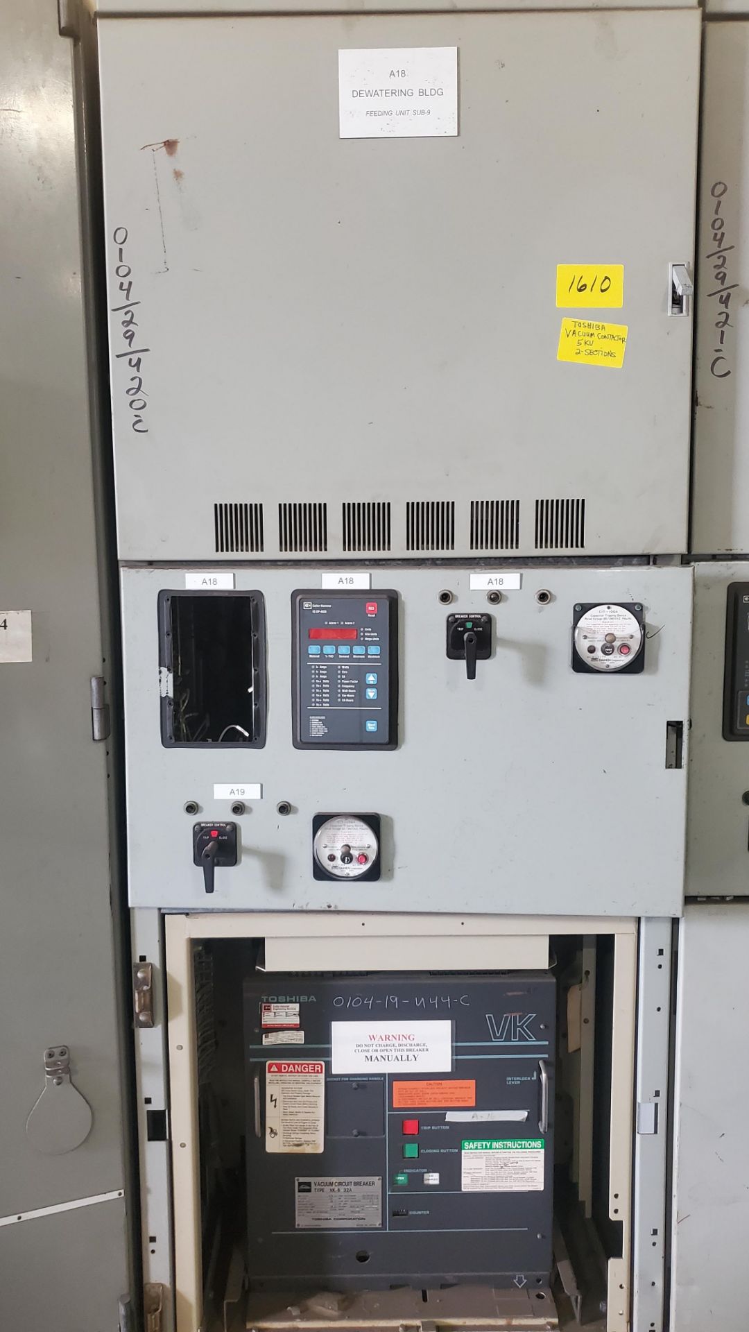 (Lot) Toshiba Vacuum Contactor 5KV (2 Sections) (LOADING FEES: $150) - Image 2 of 8