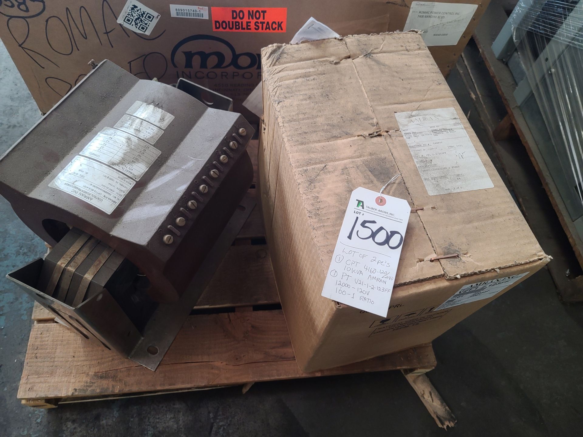 (Lot) (1) CPT 4160-120/240V 10KVA Amran, (1) PT 12,000-120V 100-1 Ratio (LOADING FEES: $20)