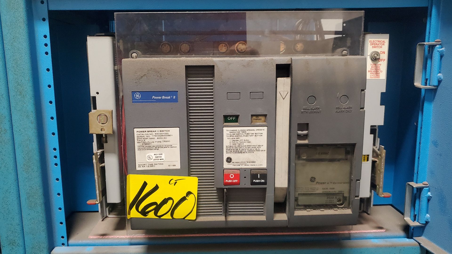 (Lot) IEM LV SWGR w/ GE Power Break II Breakers 2000A, 600 Vac, 3 Pole (LOADING FEES: $150) - Image 6 of 8