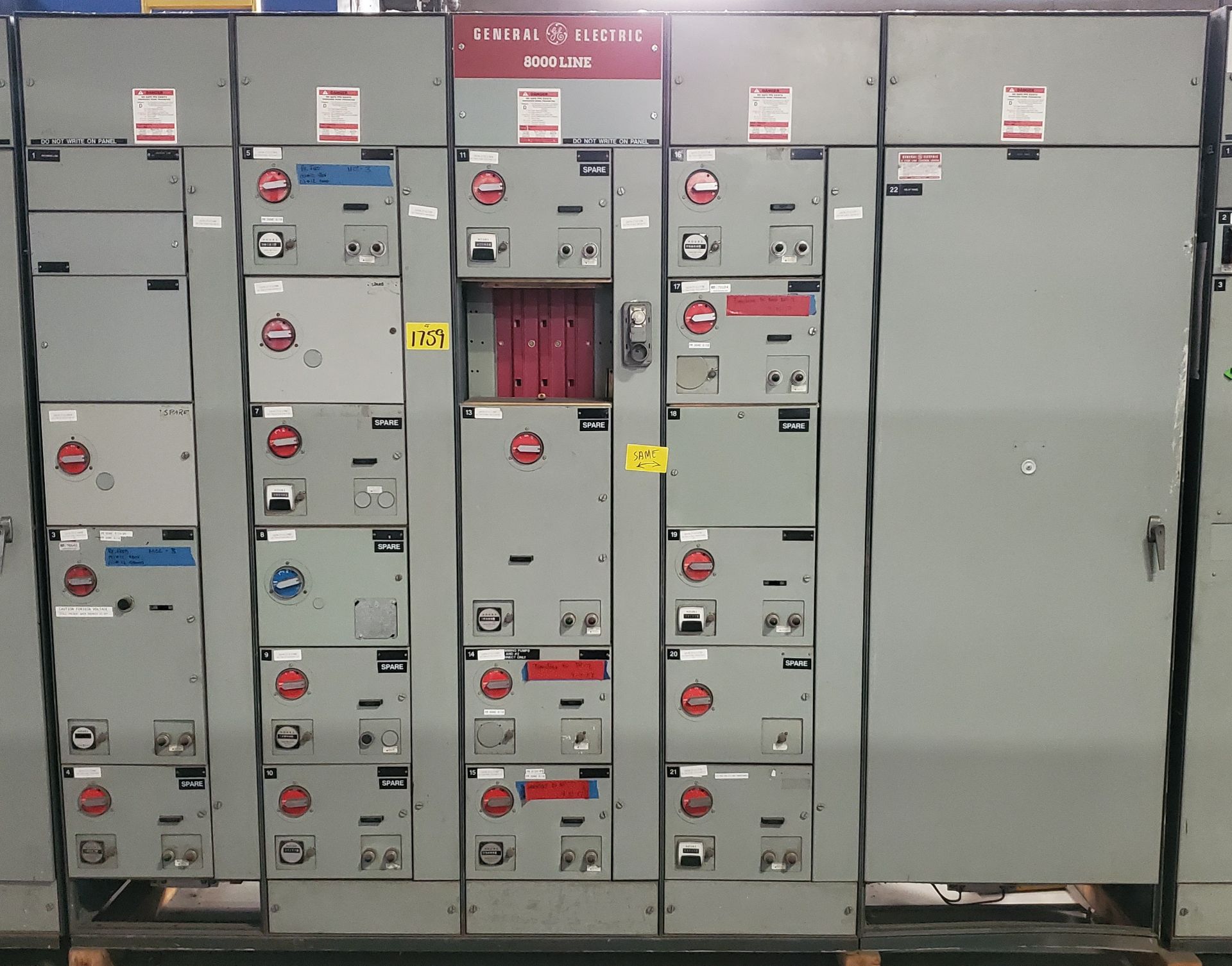 General Electric Motor Control Center ''MLL'' Type 770 OC (LOADING FEES: $150)