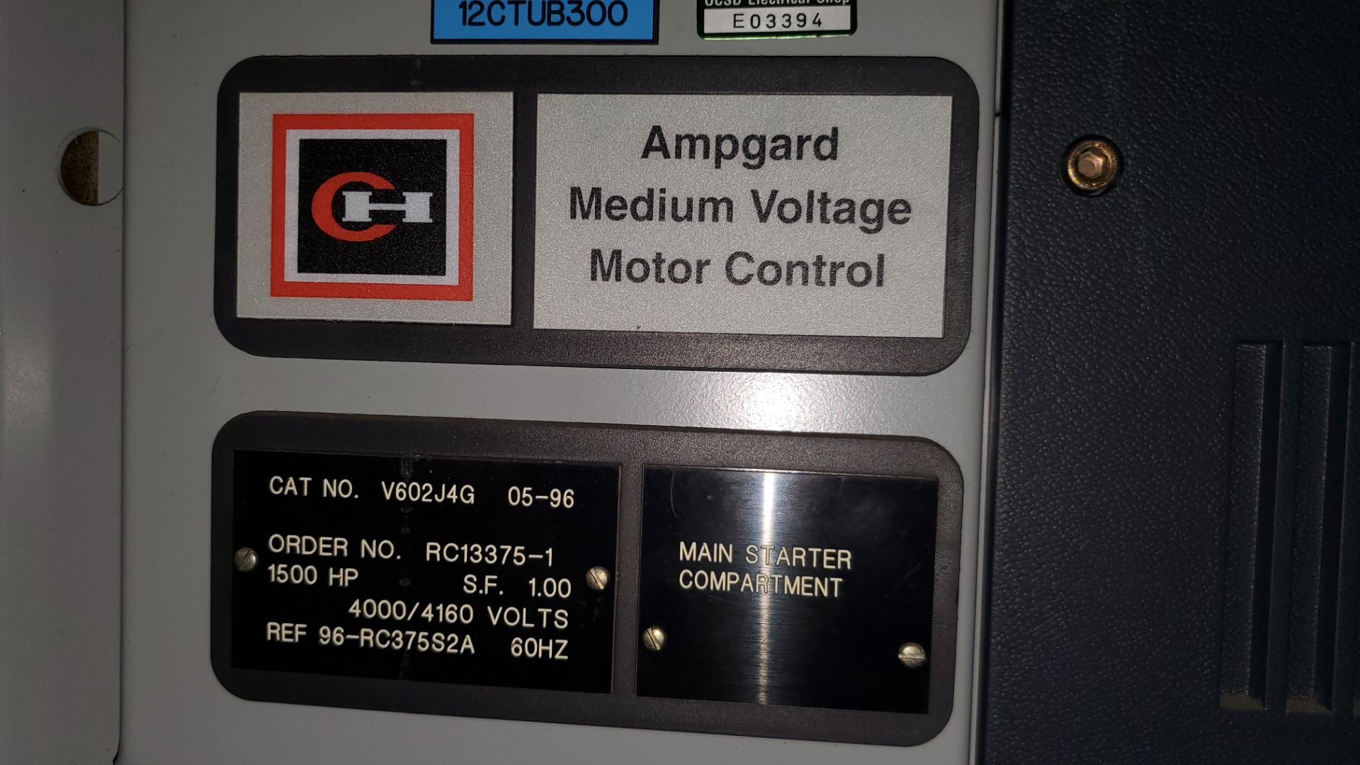 Amp Guard Medium Voltage Motor Control Cutler- Hammer Cat. No. V60ZJ4G 1500hp Service Factor 1.00 - Image 4 of 10