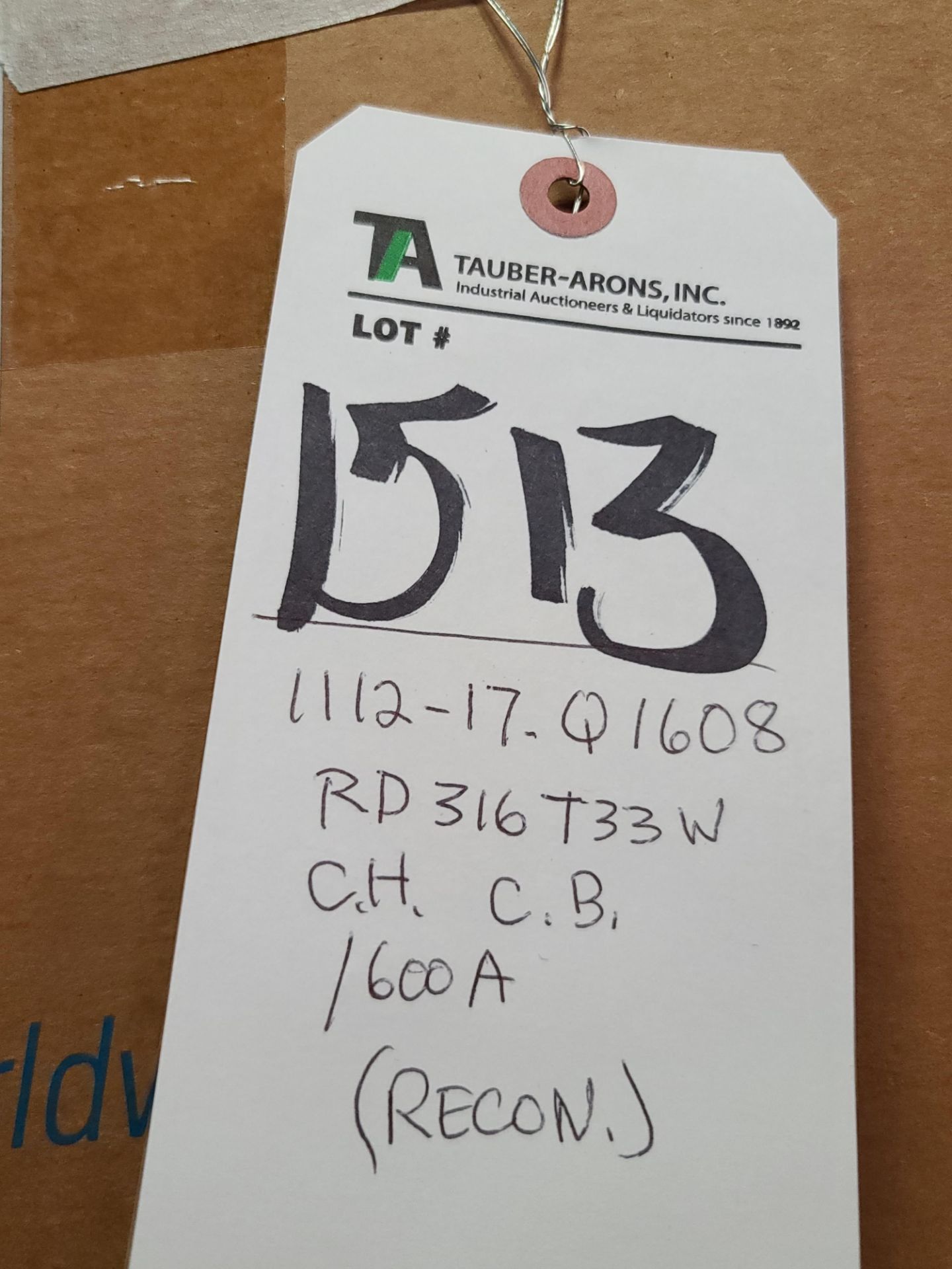 (Lot) CH mod. RD316T33W Circuit Breaker, 1600A 1112-17-Q1008 (Reconditioned) (LOADING FEES: $20) - Image 2 of 2