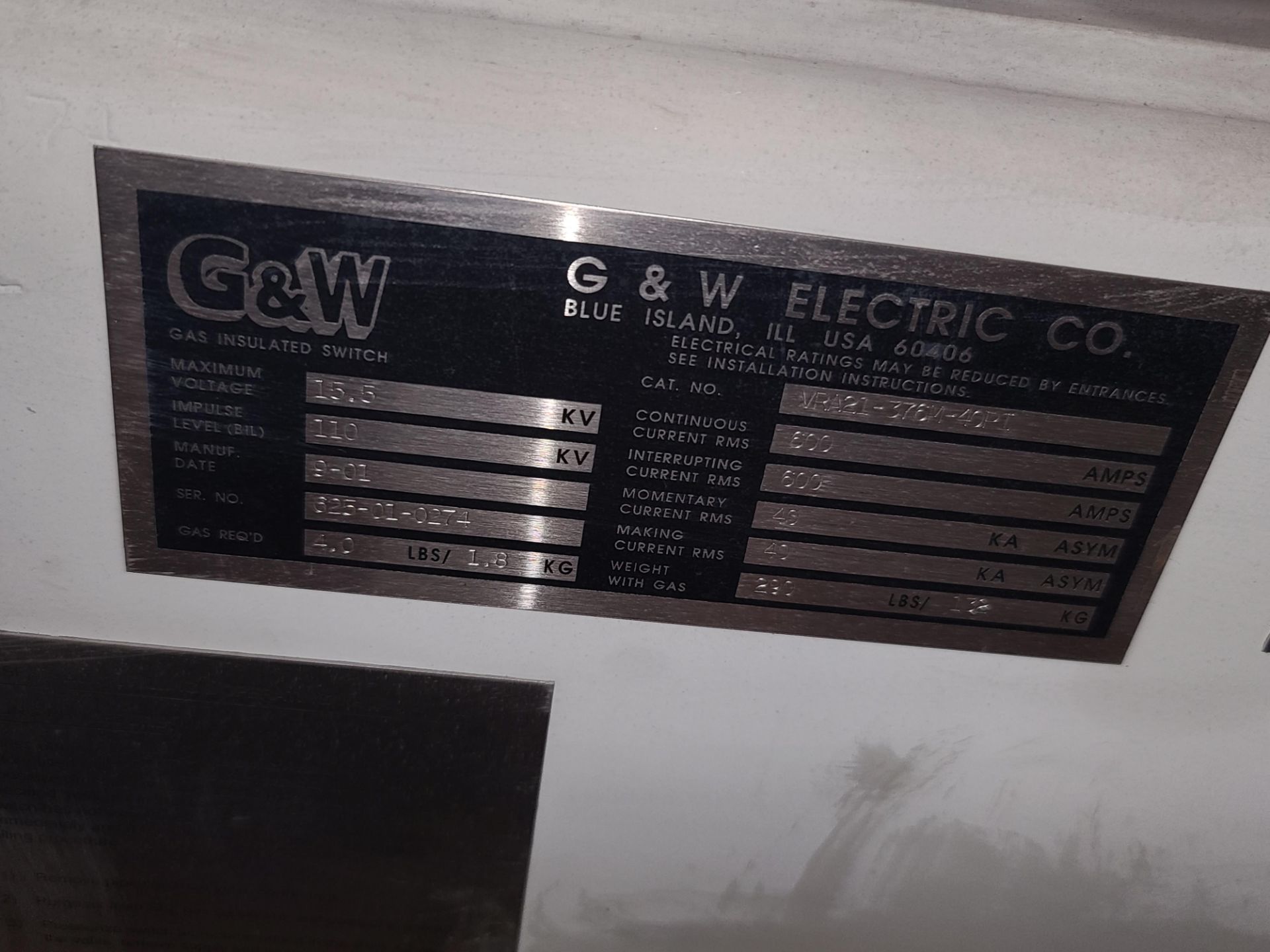 G&W Switch, 15.5KV, 600A (LOADING FEES: $30) - Image 3 of 3