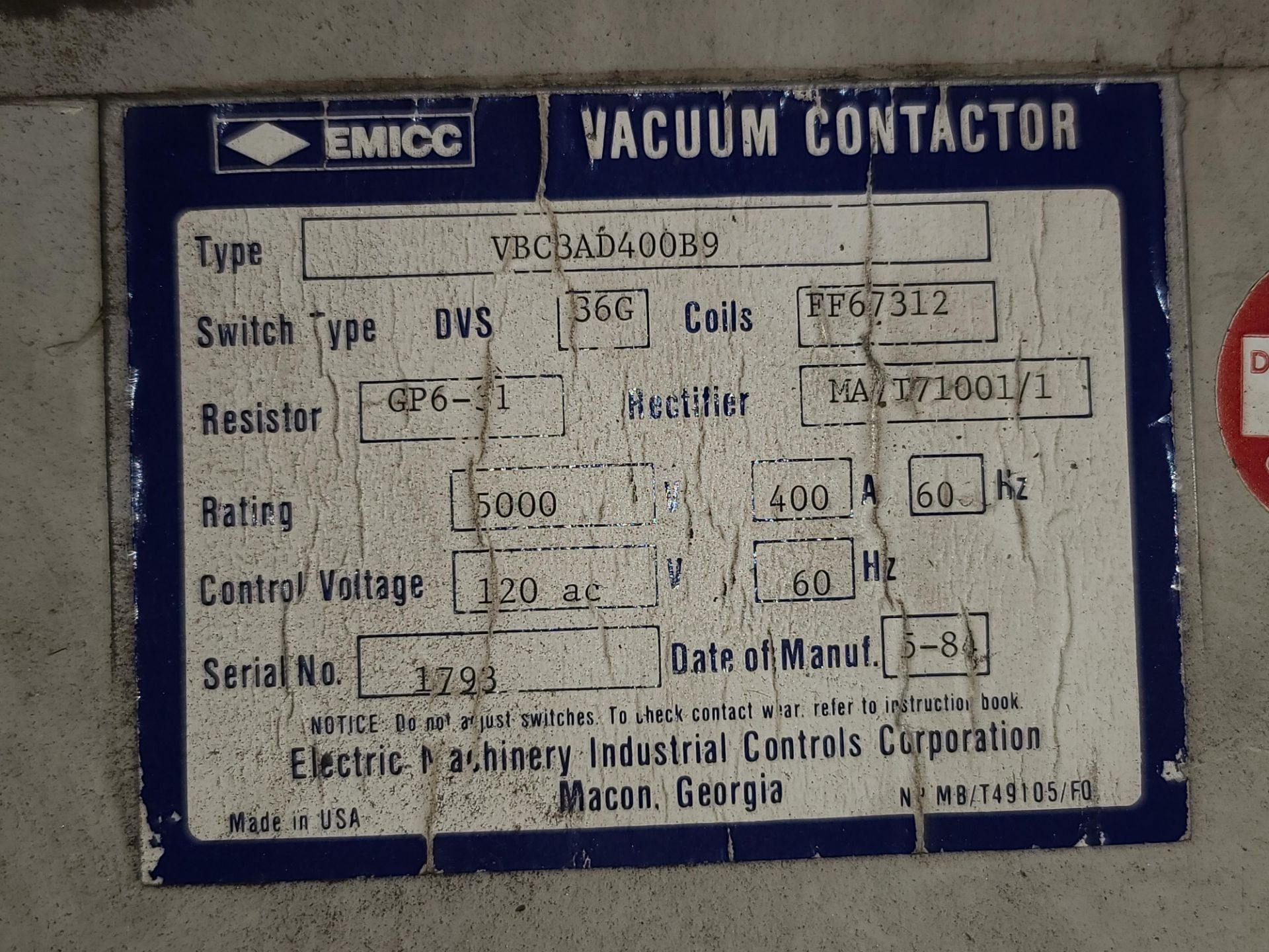 (Lot) Vacuum Air Contactors (LOADING FEES: $25) - Image 3 of 3