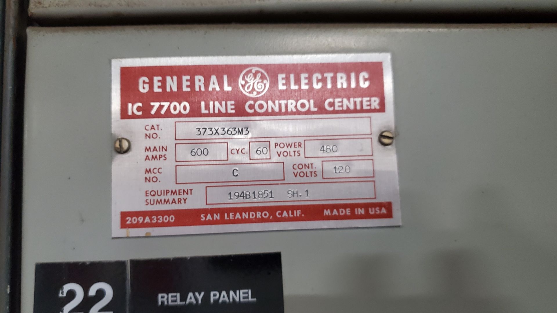 General Electric Motor Control Center ''MLL'' Type 770 OC (LOADING FEES: $150) - Image 4 of 5