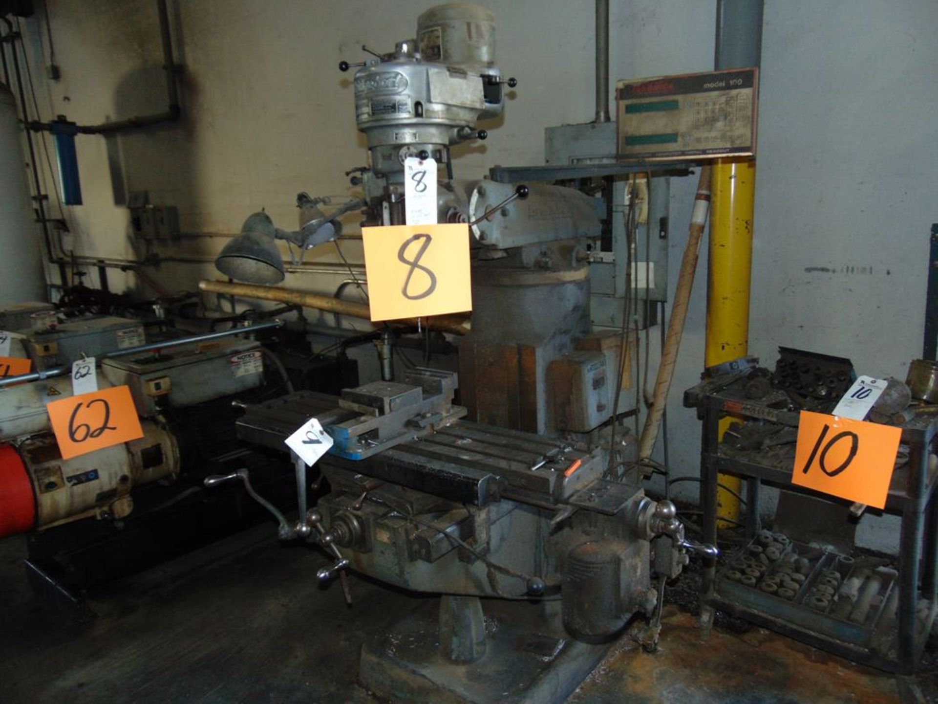 Bridgeport 1hp Vertical Mill, 9'' x 42'' Table, Var.