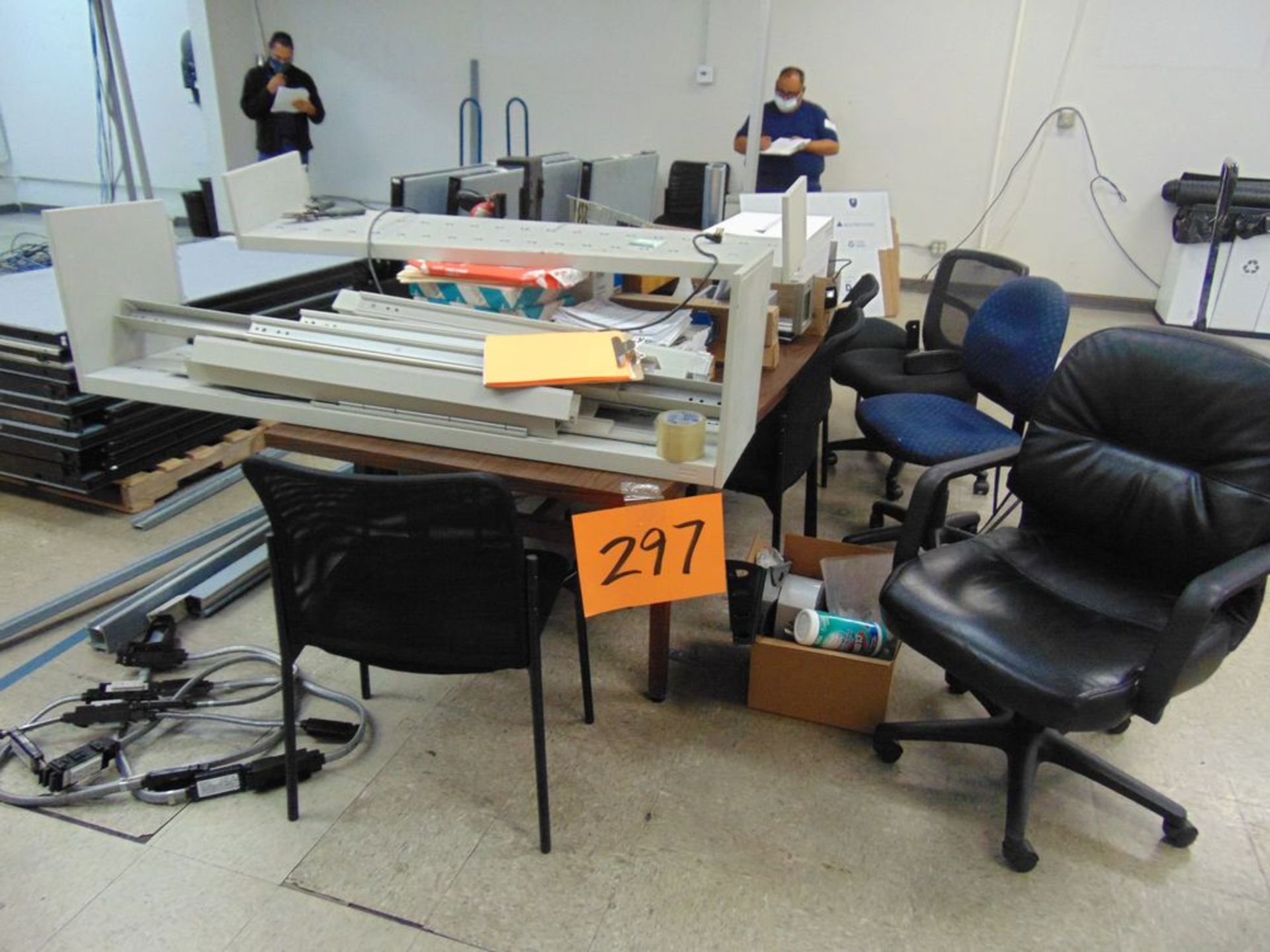 (Lot) Table, Chairs & File Cabinet (LOADING FEES: call for pricing)