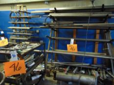 (Lot) Alum. & Steel Material on Rack & Cart