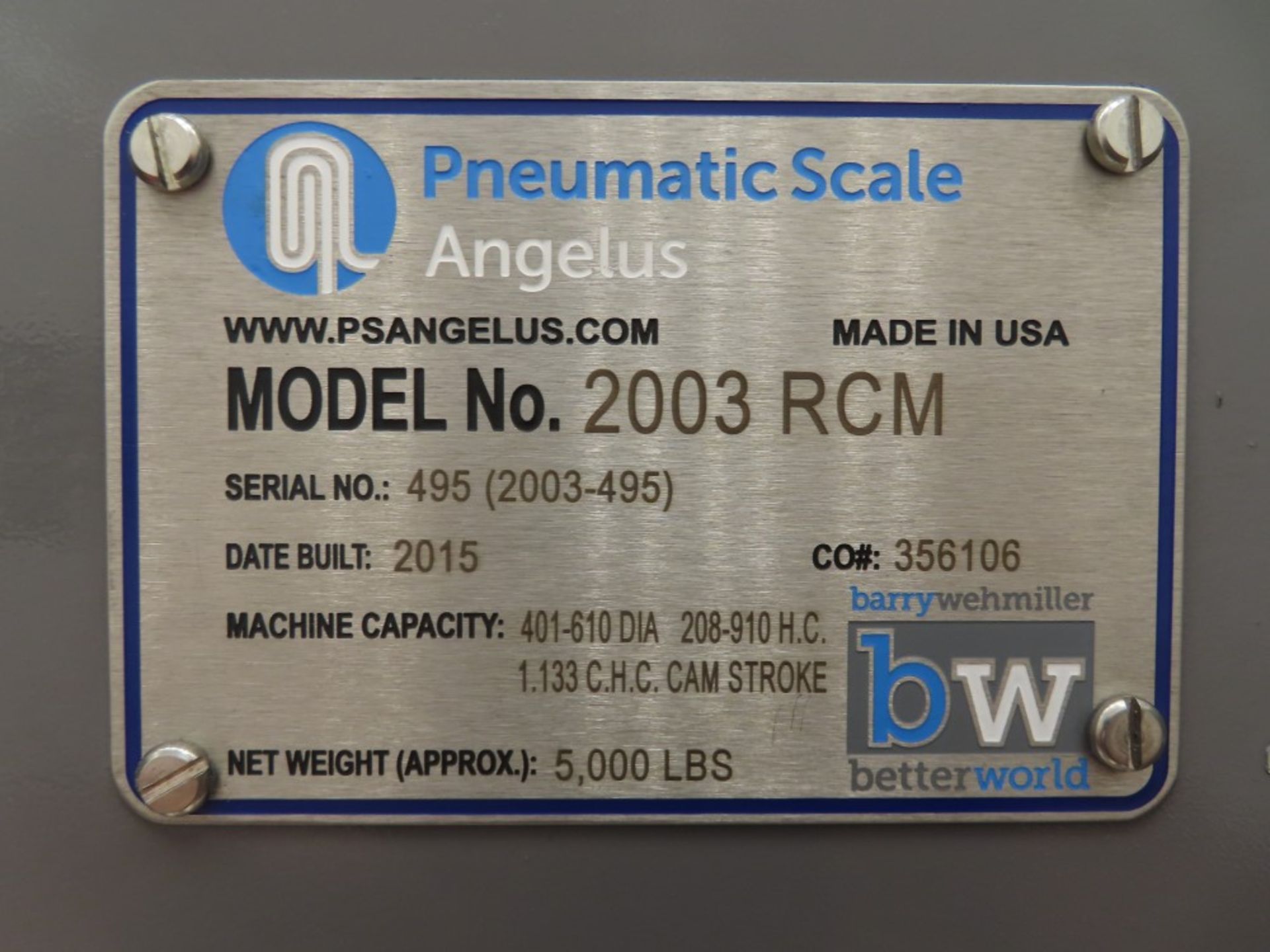 2015 Barry-Wehmiller Inline Pneumatic Scale - Image 9 of 9