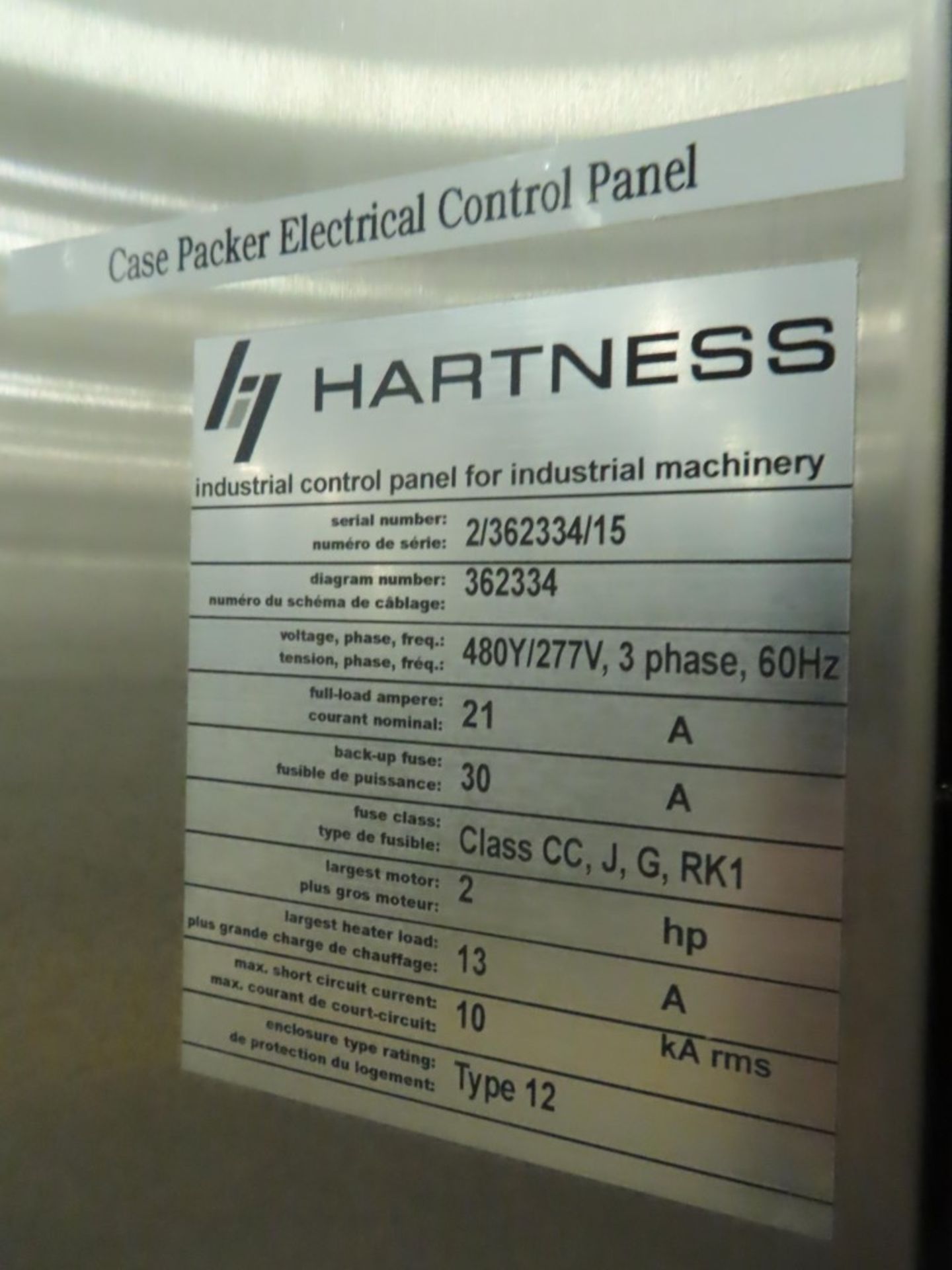 2015 Hartness Tray Packer Mod CM/HTW50-600 - Image 20 of 22