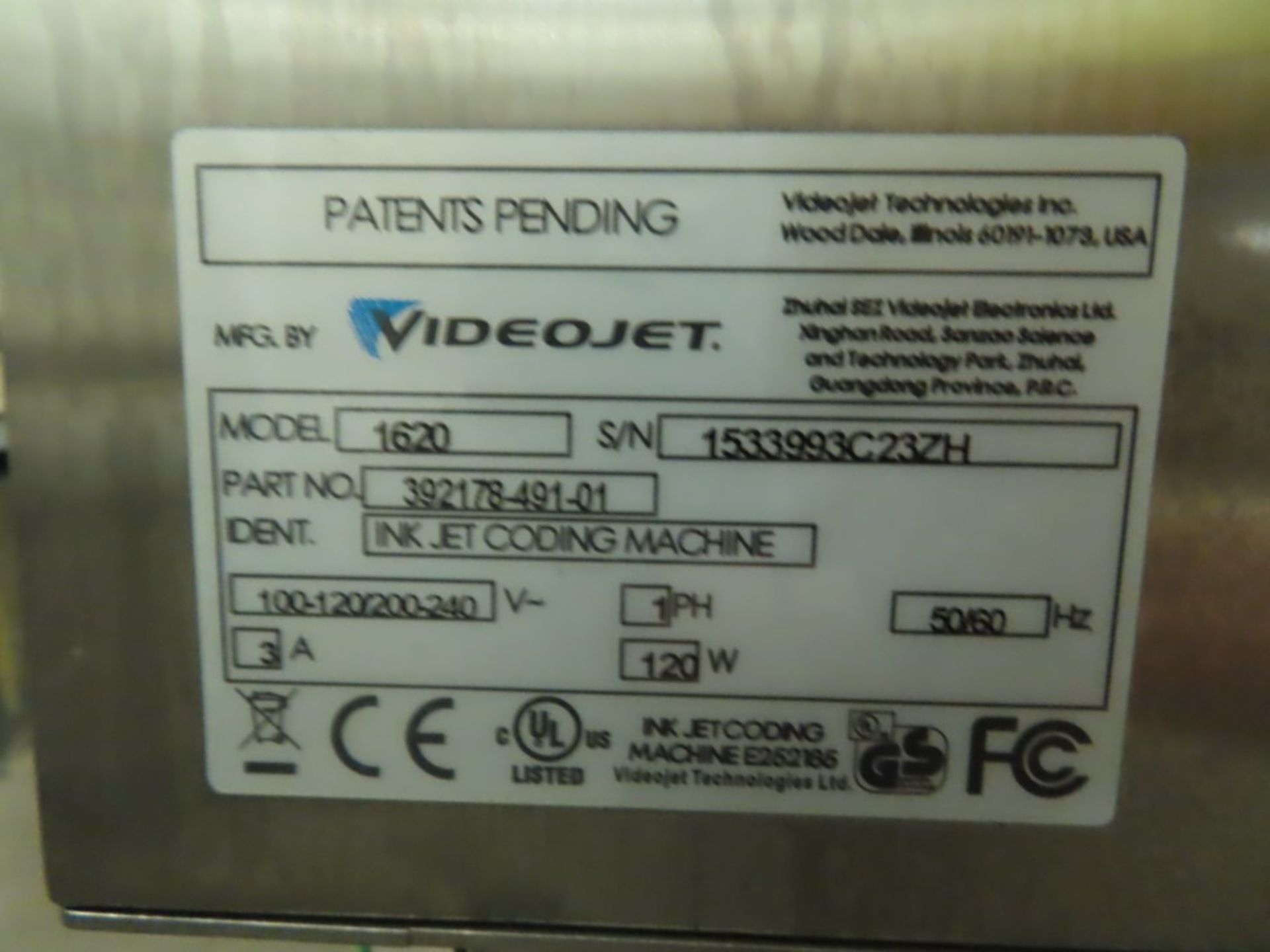 VideoJet InkJet Coding Machine Model 1620 - Image 7 of 7