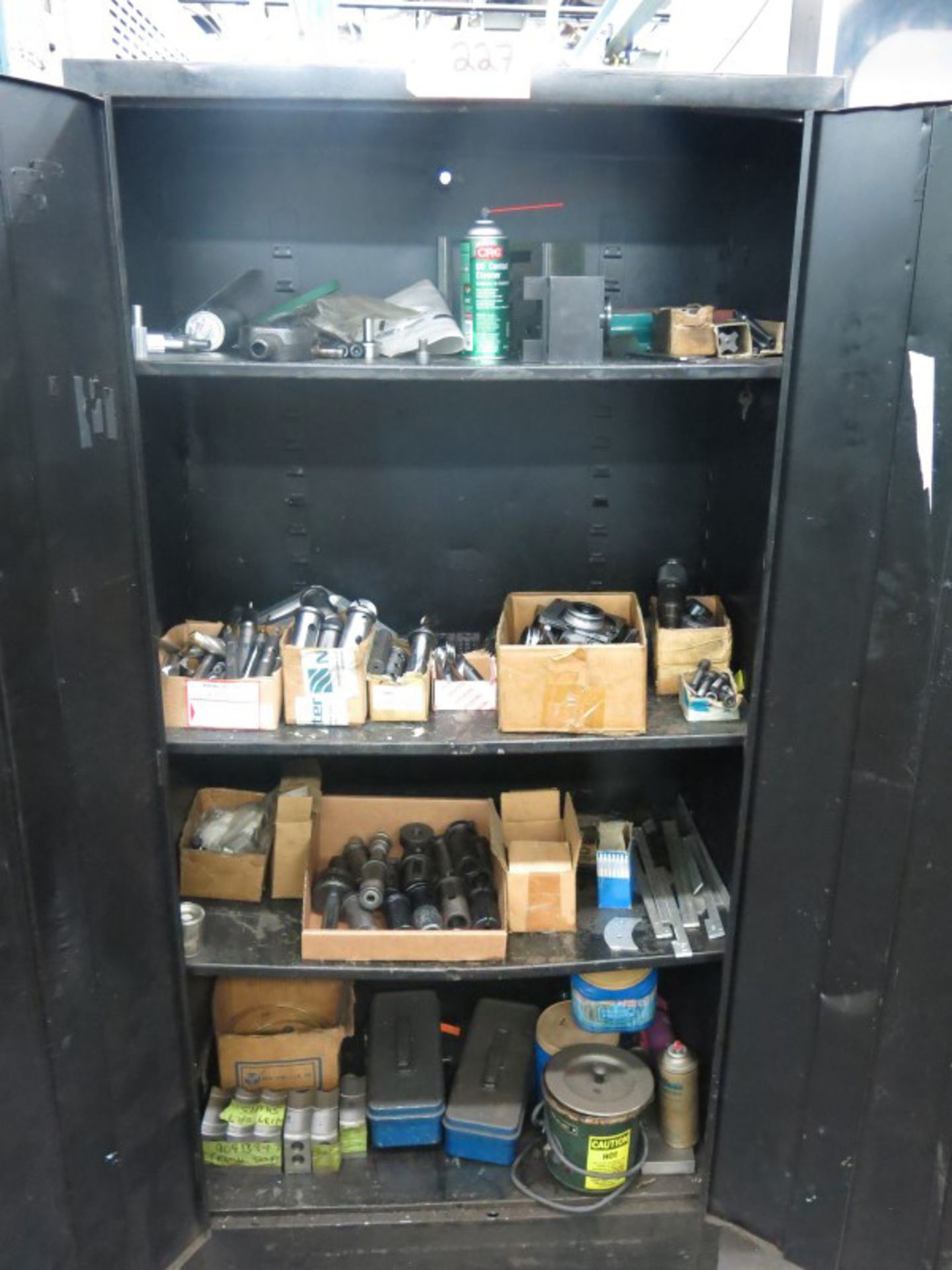 2-Door Metal Cabinet & Shelving Unit w/ Contents