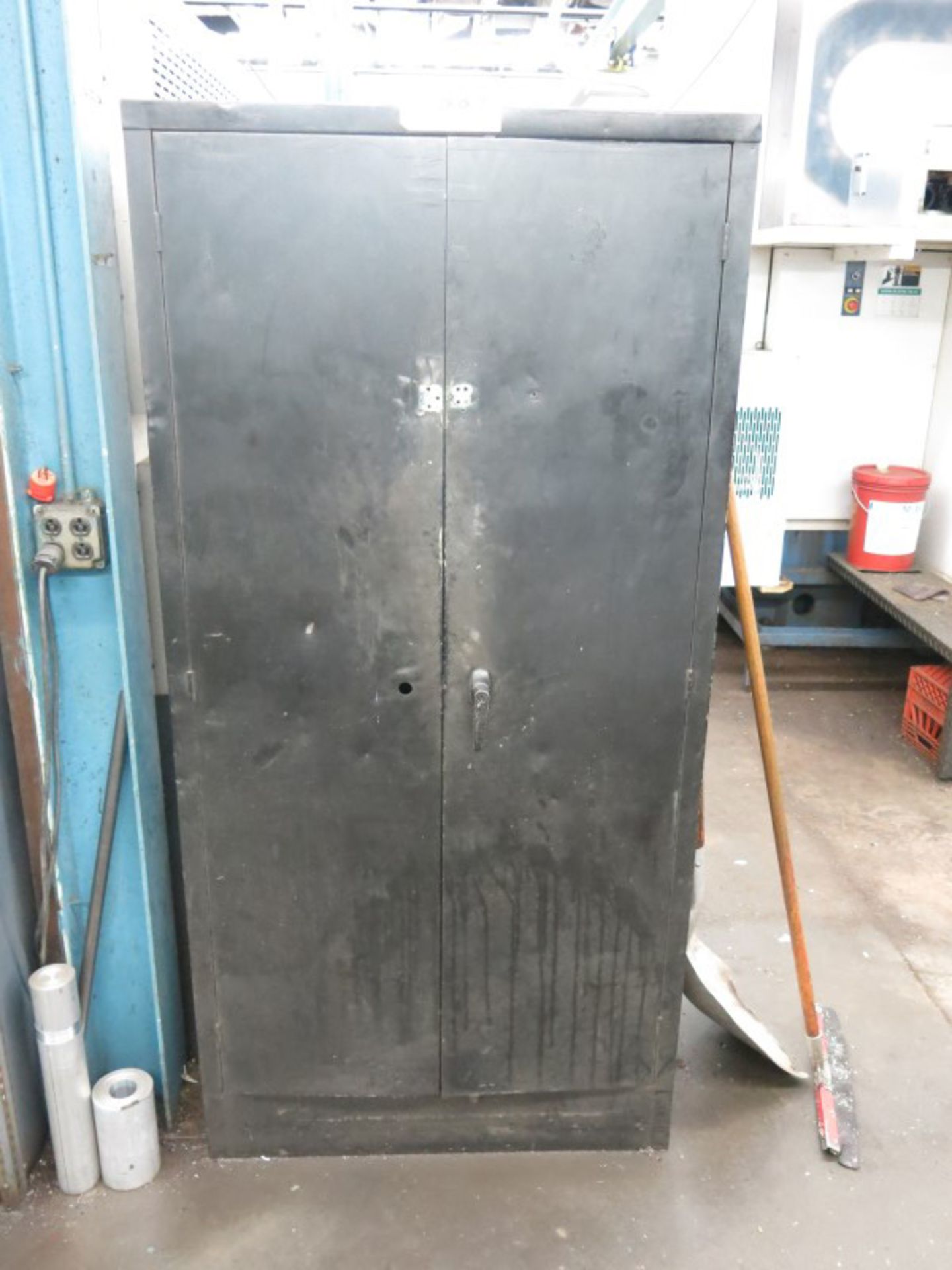 2-Door Metal Cabinet & Shelving Unit w/ Contents - Image 2 of 3