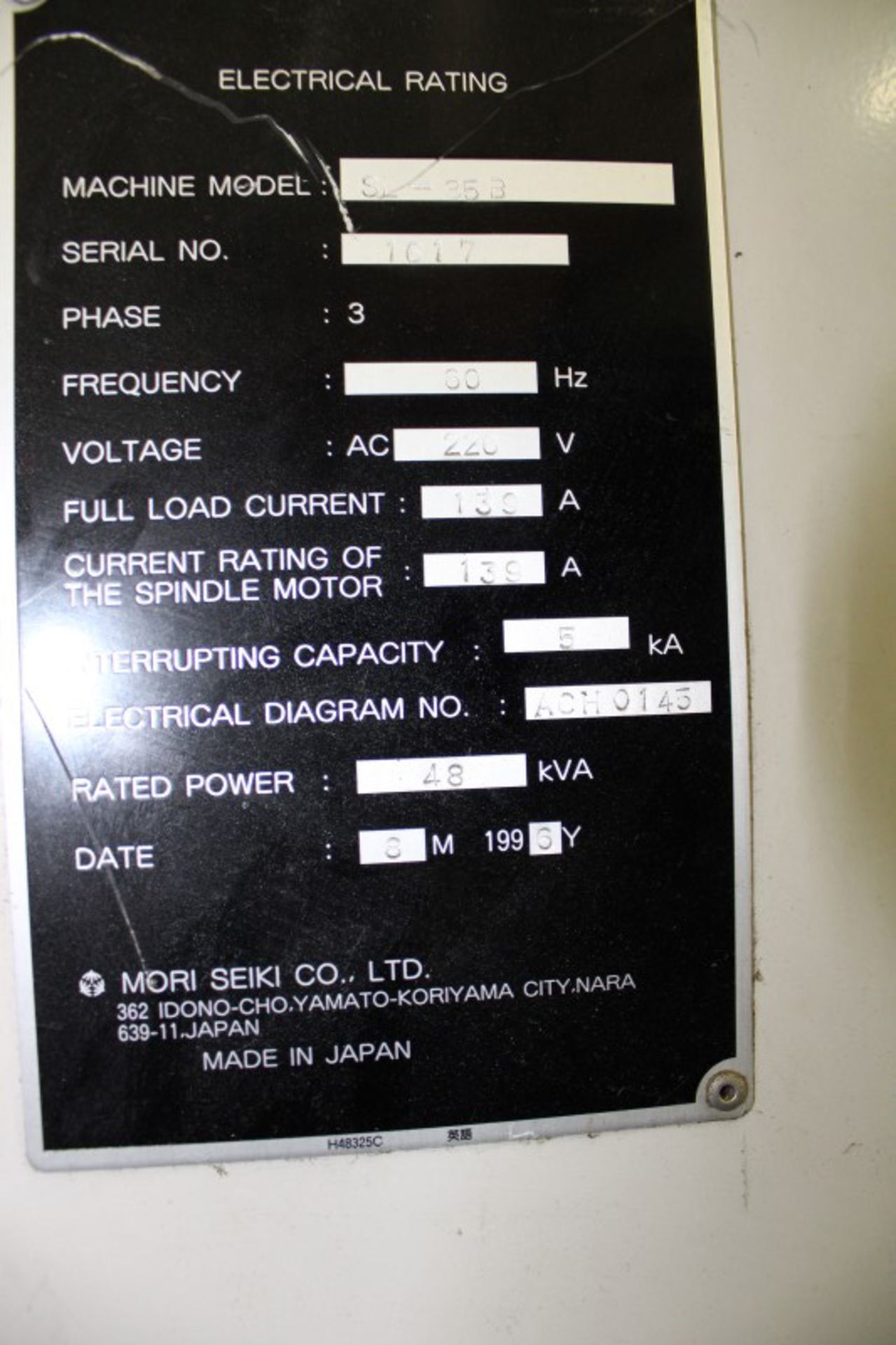 1996 Mori Seiki Mod SL35B CNC Lathe - Image 6 of 6
