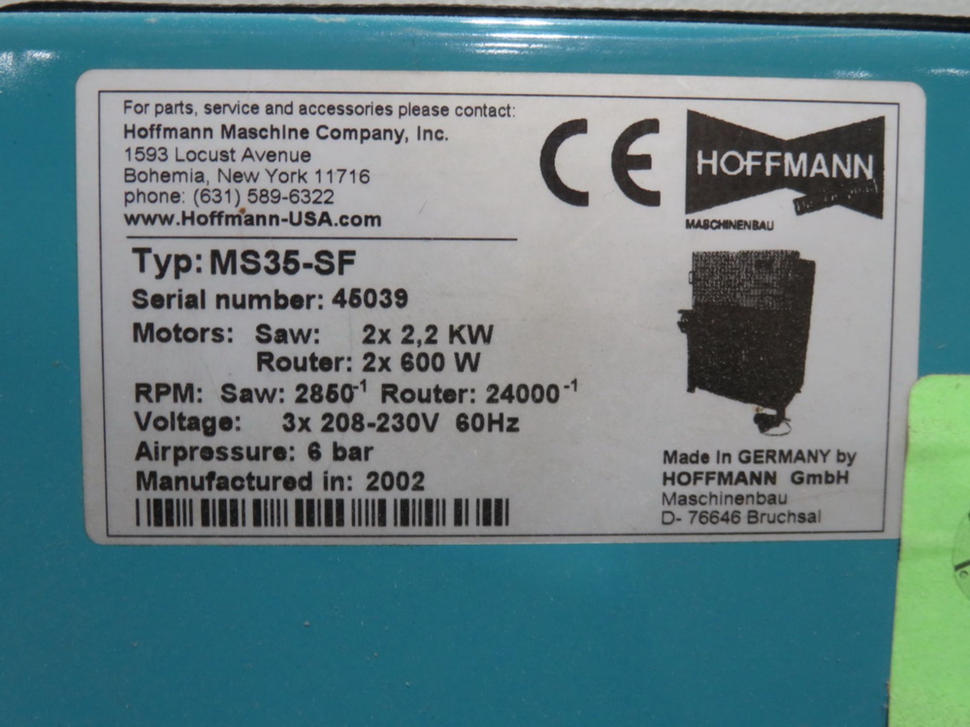 Hoffman MS35-SF Double Miter Saw w/ Dovetail Routing stations - Image 3 of 7