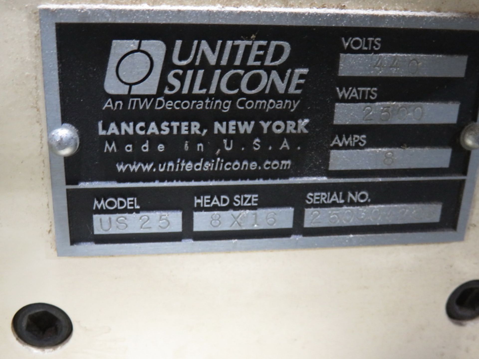 United Silicone US-25 Hot Stamping Machine - Image 3 of 4