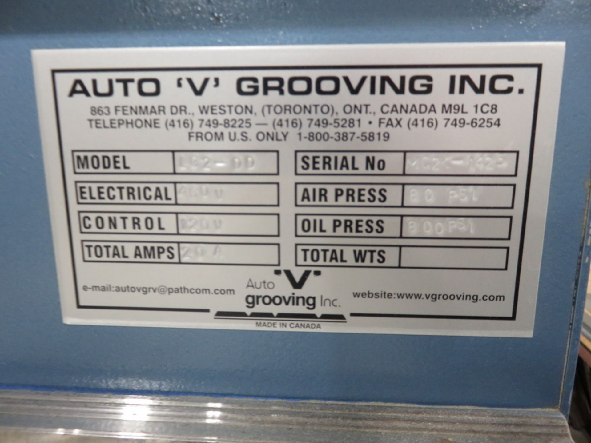 Auto V Grooving LG2-DD V-Groover - Image 5 of 8