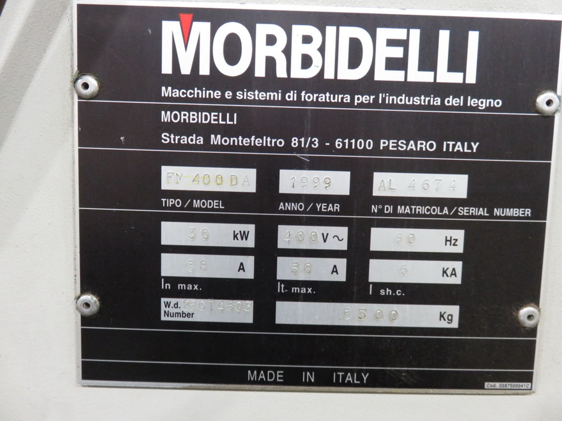 Morbidelli FM400DA Feed Thru Automatic Boring Machine - Image 3 of 5