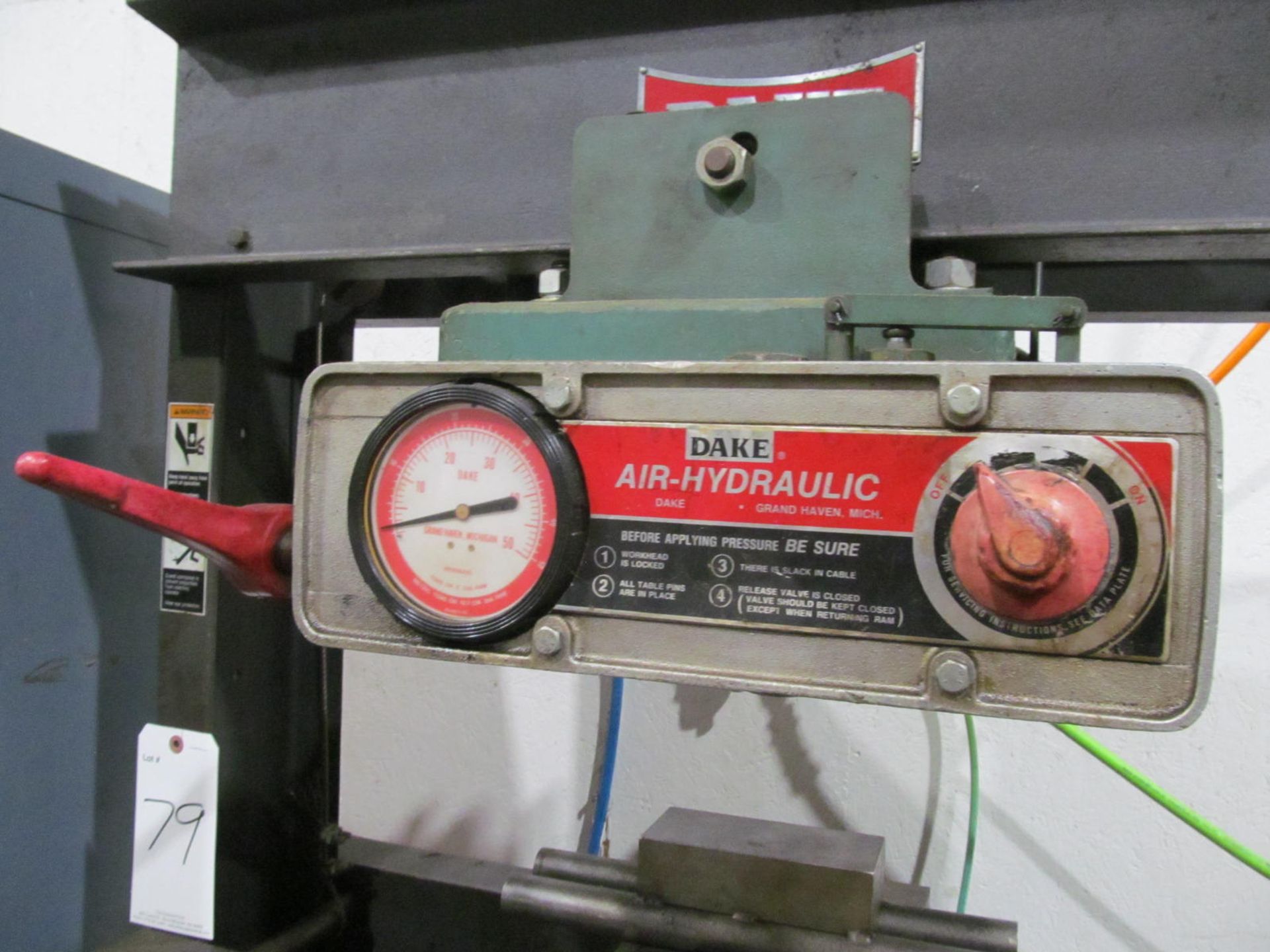 Dake 50-Ton Air-Hydraulic H-Frame Shop Press - Image 3 of 4