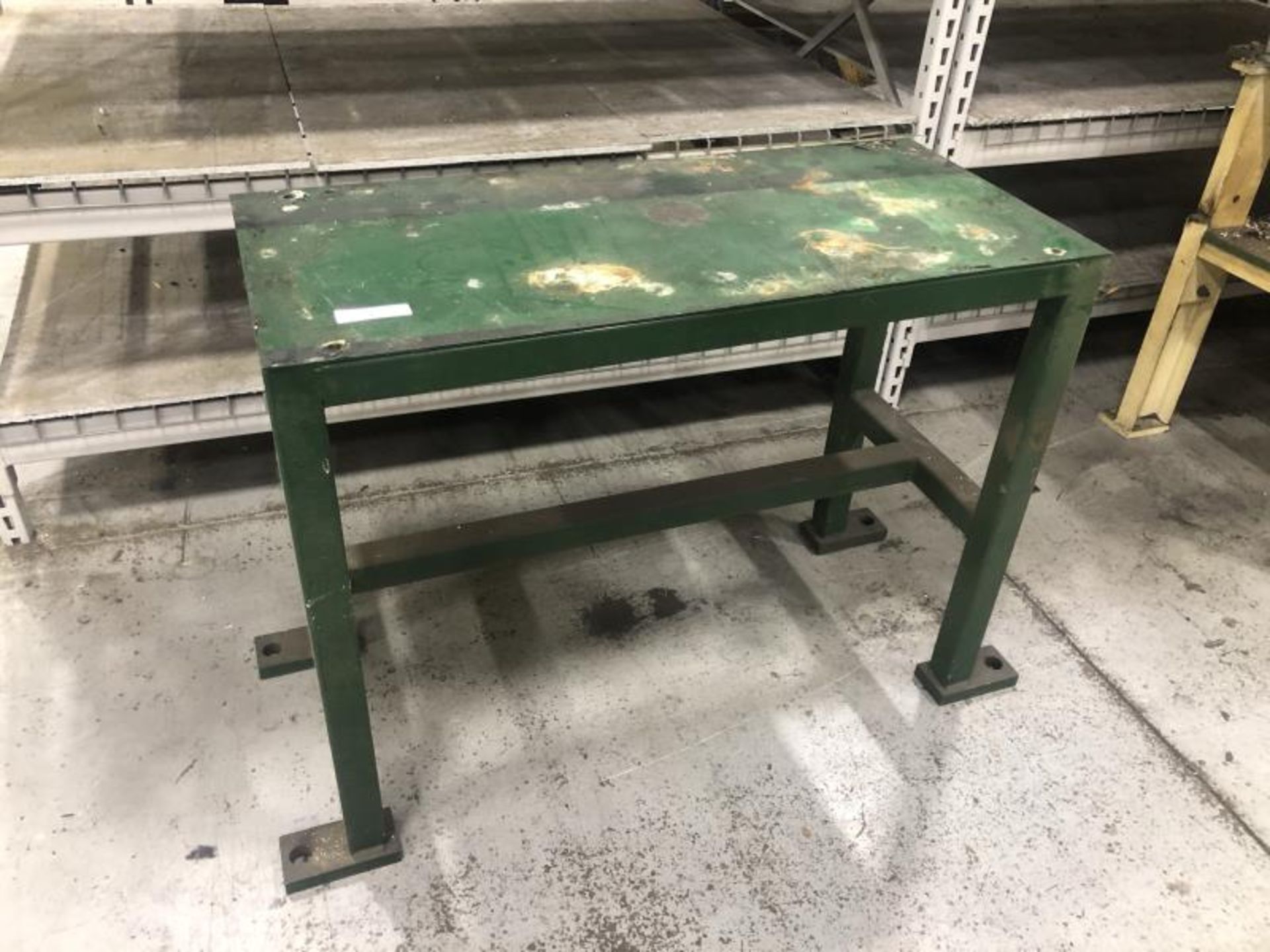 Green steel table 3'x18"