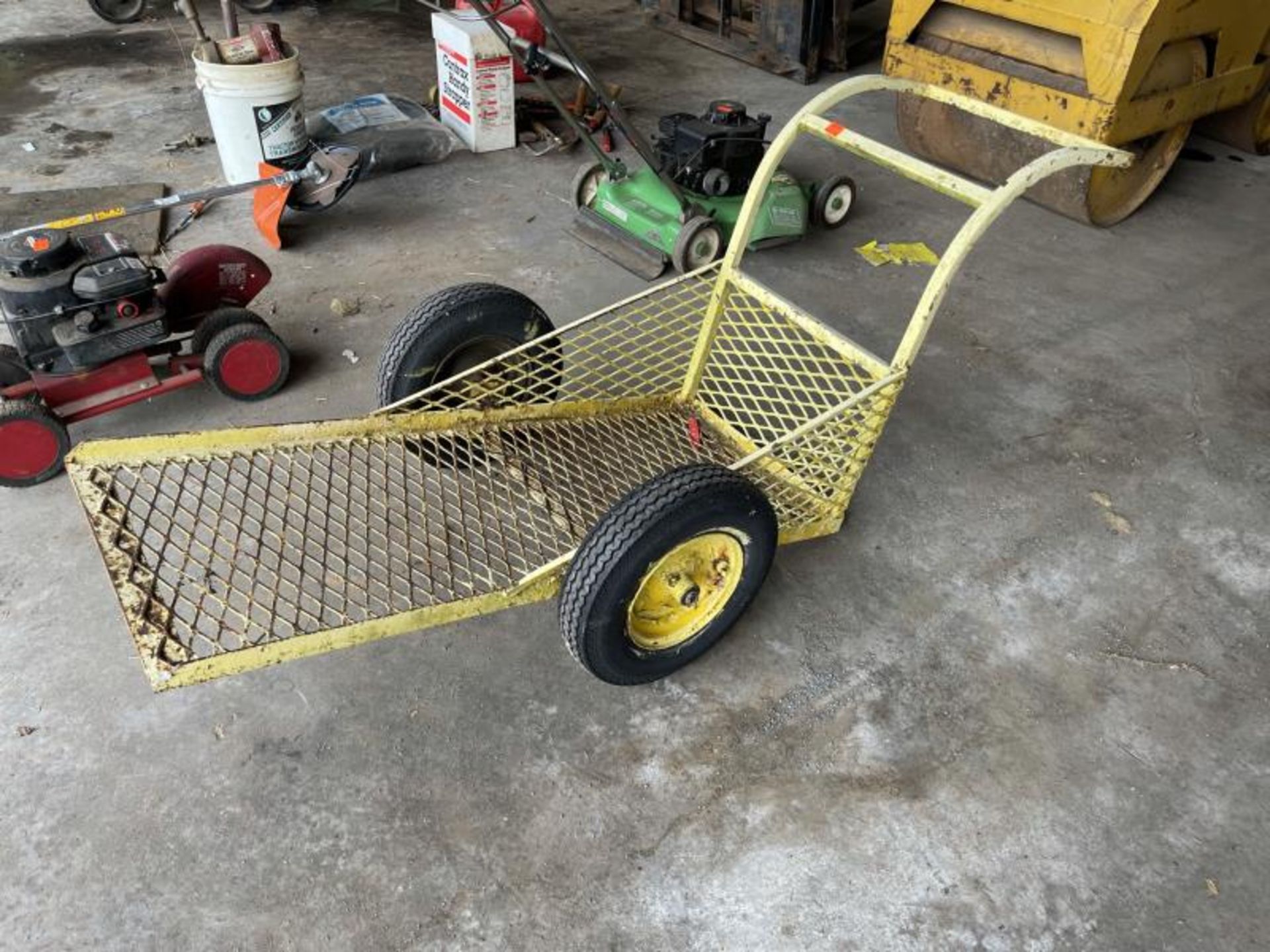 Yellow push cart